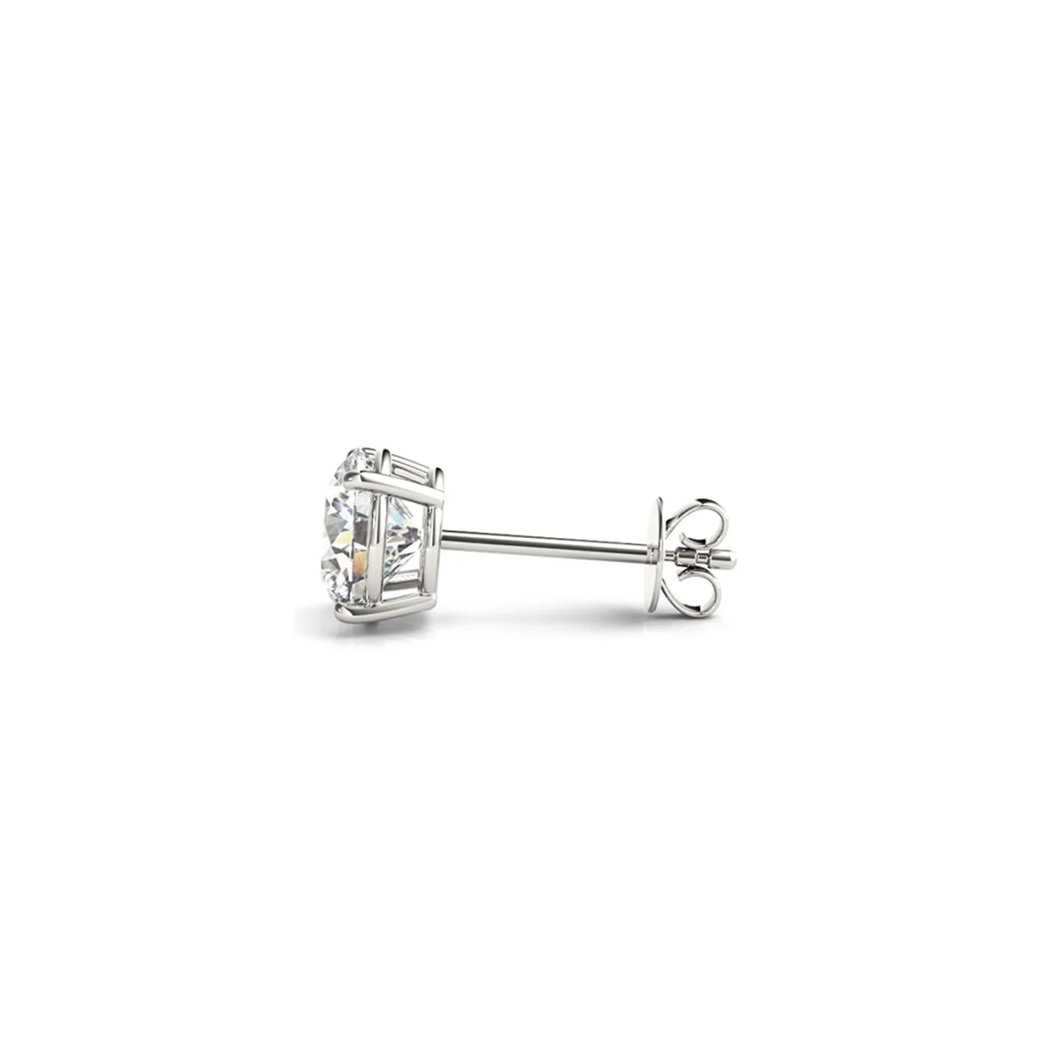 2 cttw Certified IGI Lab Grown Round Diamond Stud Earrings 14k White Gold (G/VS2) - Image 2