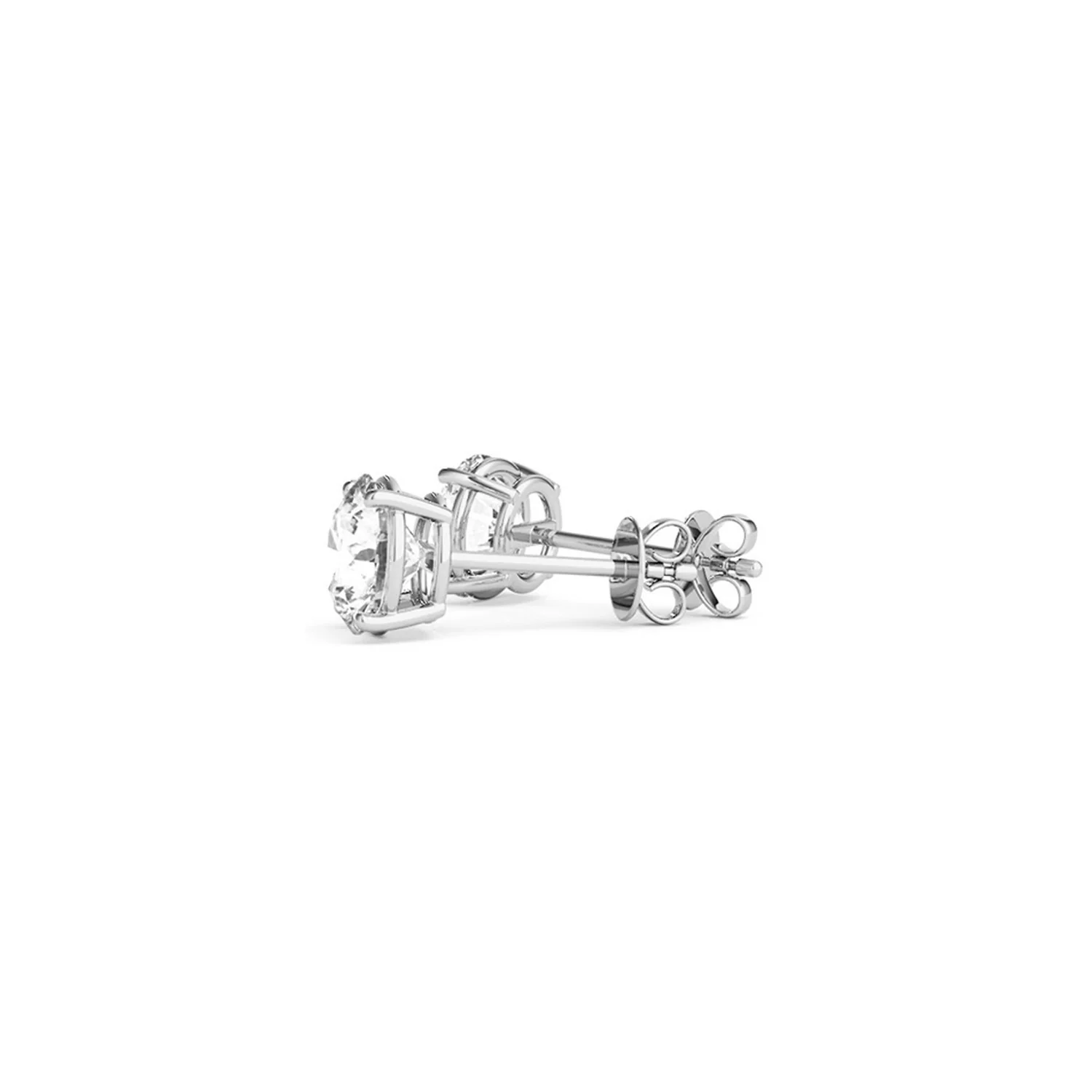 2 cttw Certified IGI Lab Grown Round Diamond Stud Earrings 14k White Gold (G/VS2) - Image 4