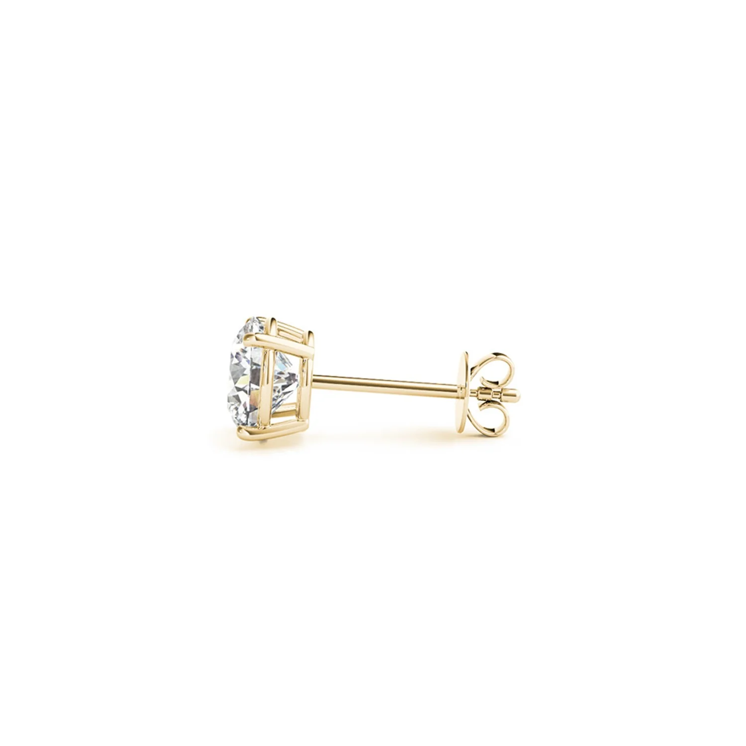 2 cttw Certified IGI Lab Grown Round Diamond Stud Earrings 14k Yellow Gold (G/VS2) - Image 2