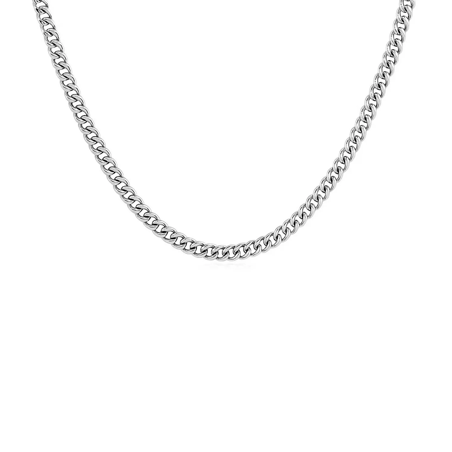 3.0mm 14K White Gold Gourmette Chain - Image 2
