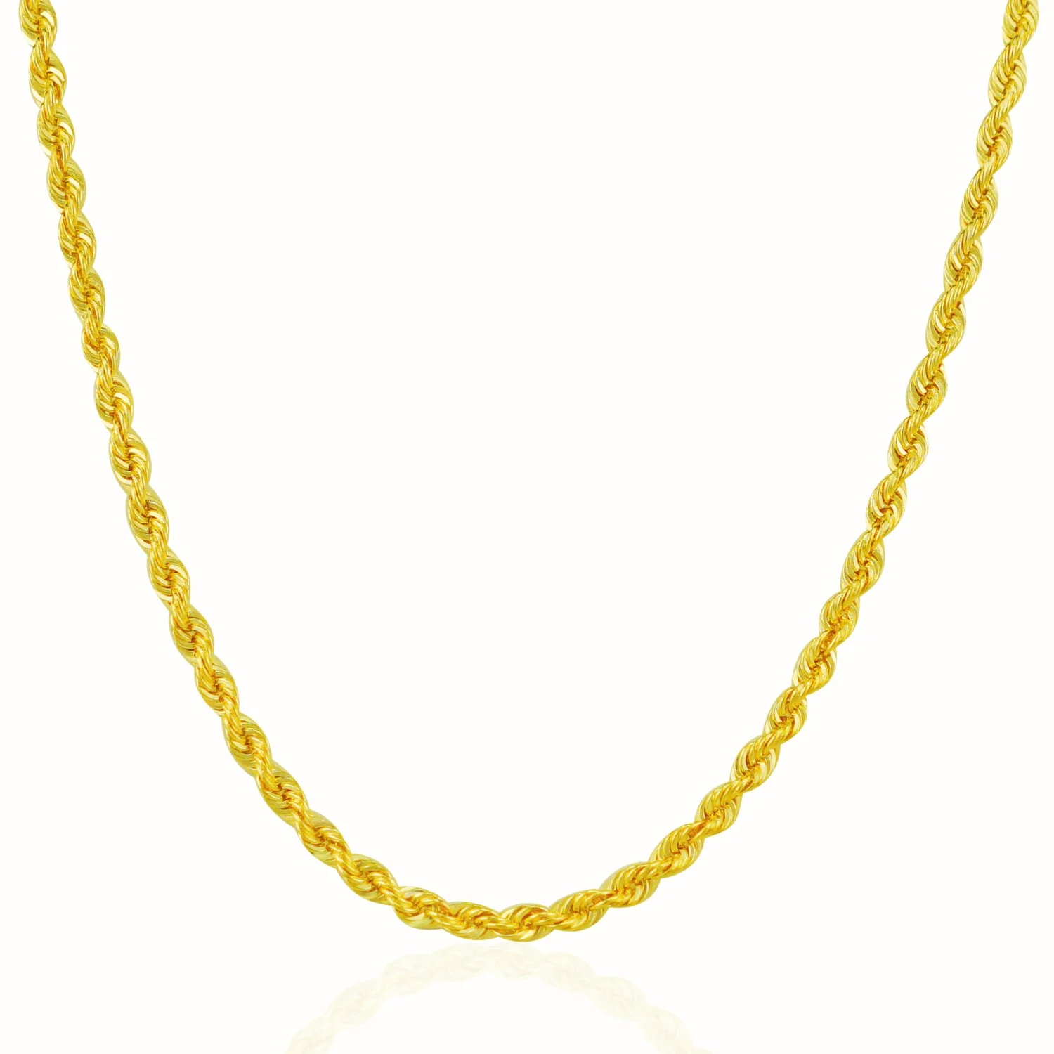 3.0mm 14k Yellow Gold Solid Rope Chain - Image 4