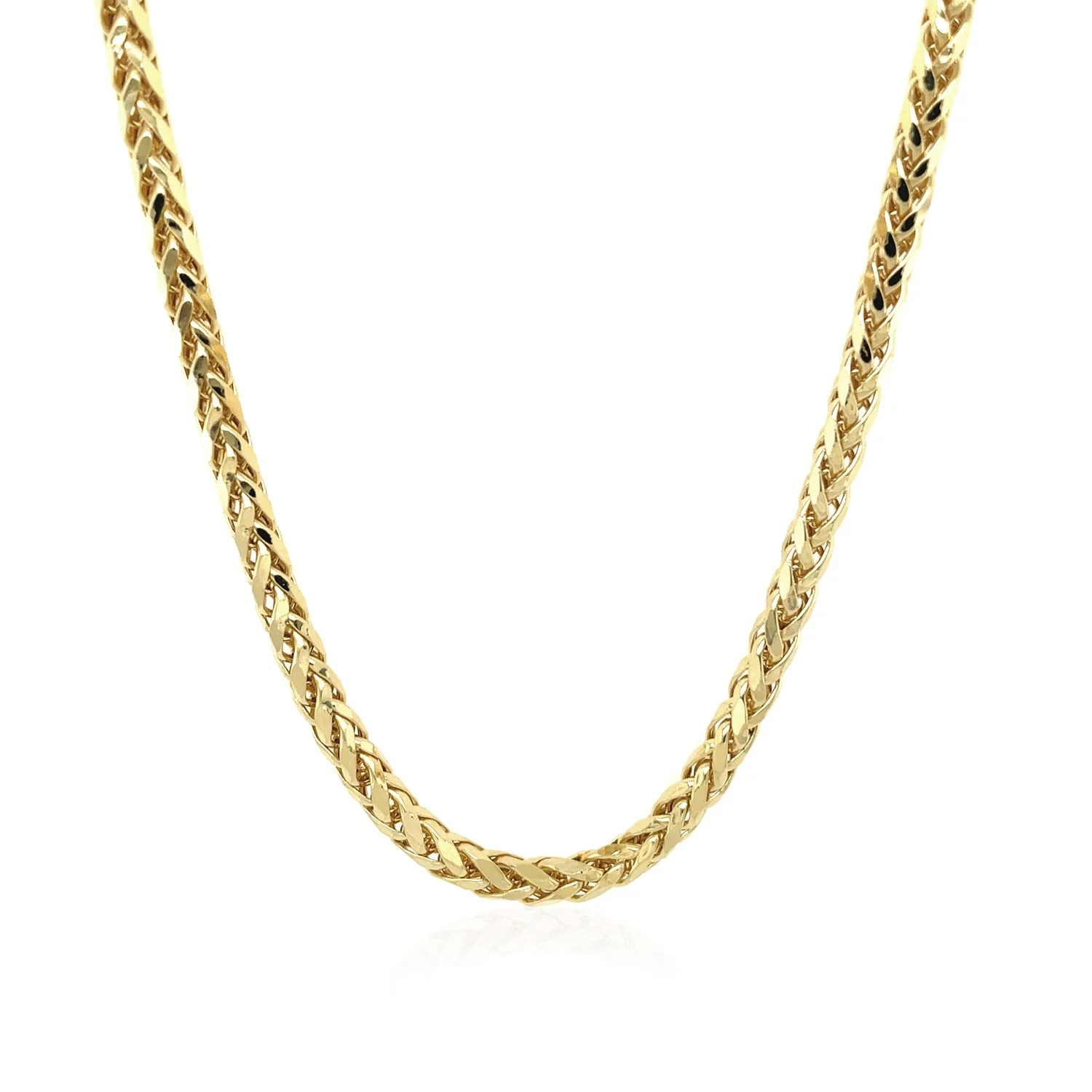 3.15mm 14k Yellow Gold Diamond Cut Round Franco Chain - Image 3