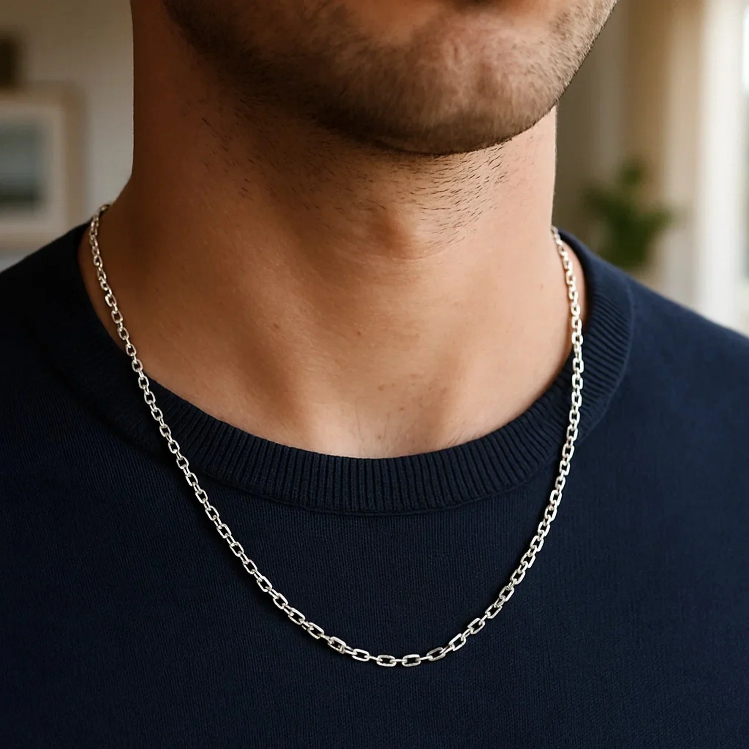 3.1mm 14k White Gold Diamond Cut Cable Link Chain - Image 22