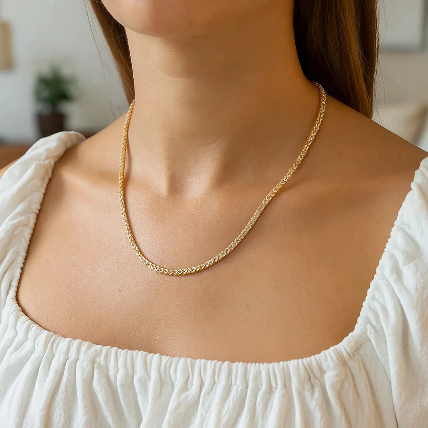 3.1mm 14k Yellow Gold Round Pave Franco Chain - Image 17
