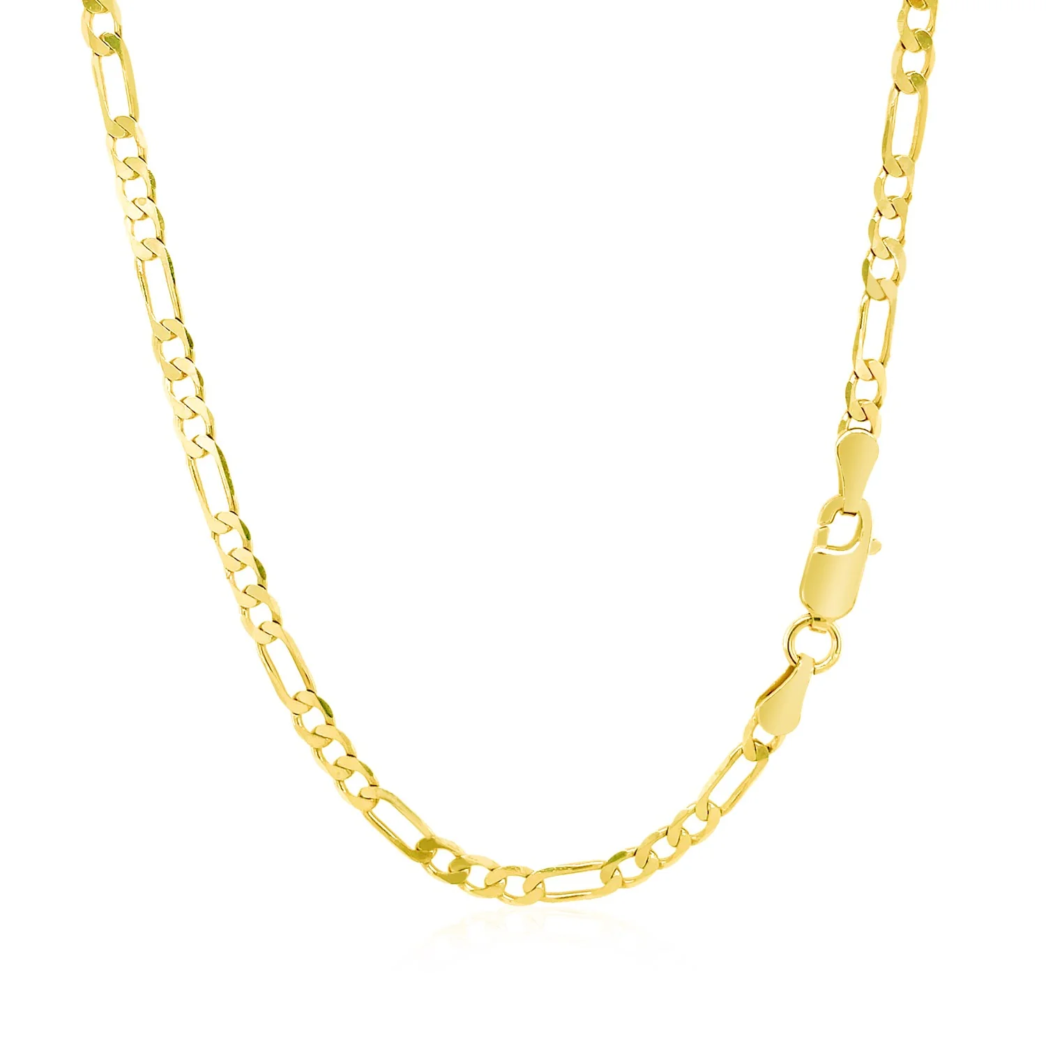 3.1mm 14k Yellow Gold Solid Figaro Chain - Image 2