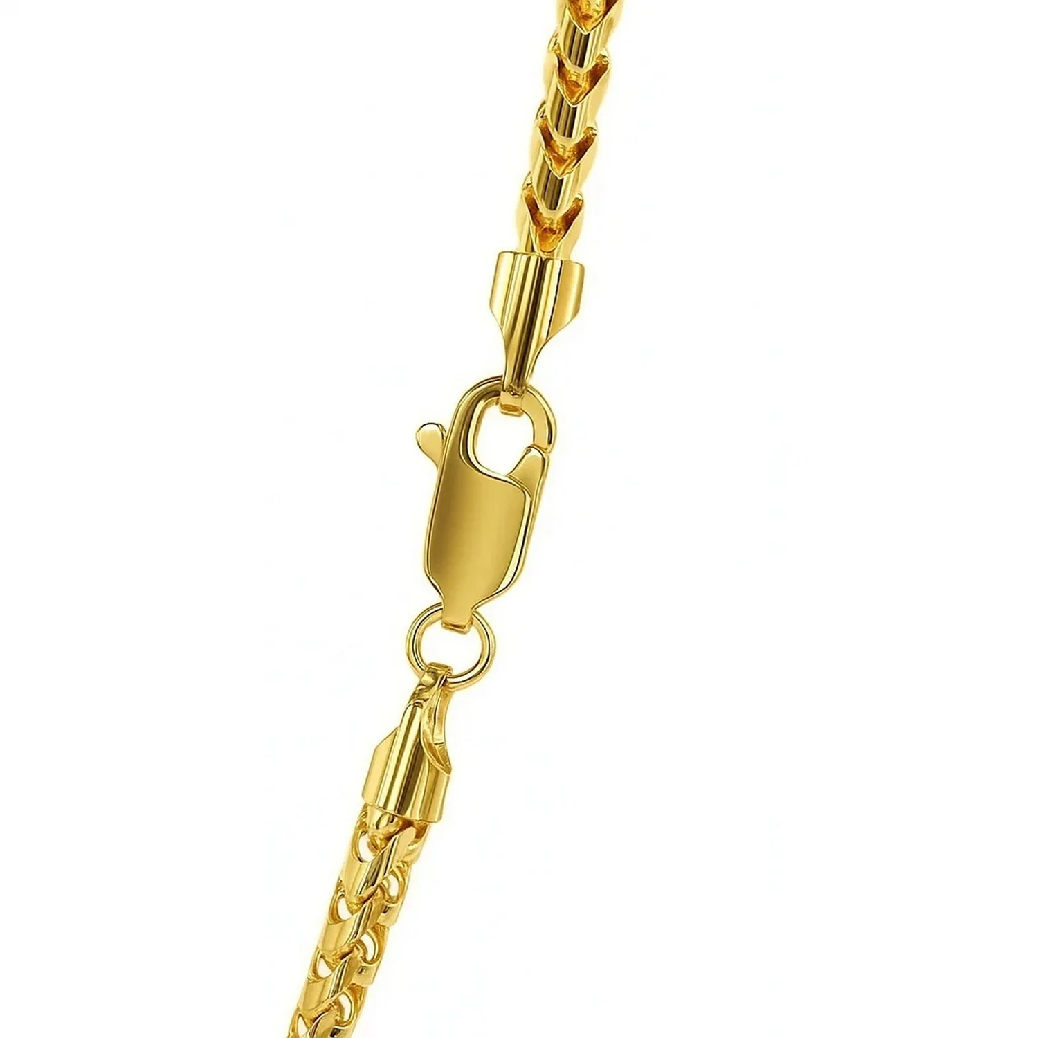 3.1mm 14k Yellow Solid Gold Diamond Cut Round Franco Chain - Image 8