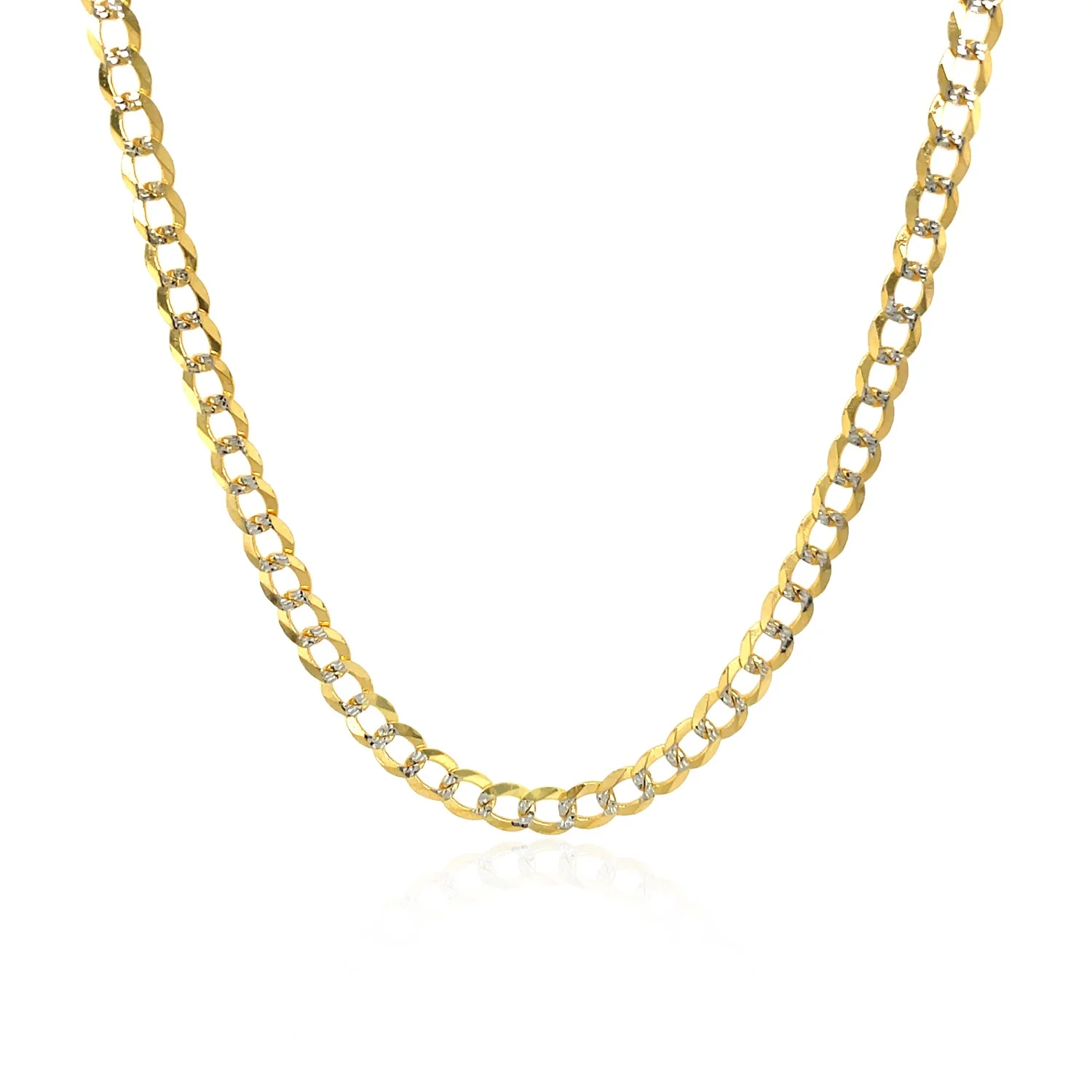 3.2 mm 14k Two Tone Gold Pave Curb Chain - Image 4