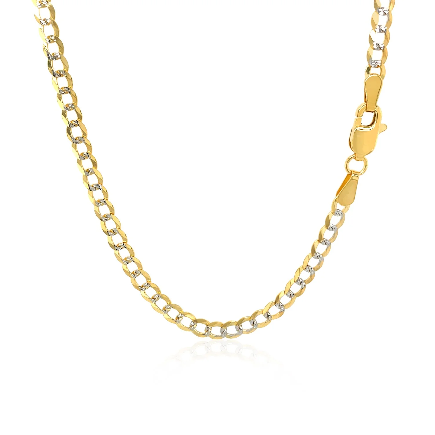 3.2 mm 14k Two Tone Gold Pave Curb Chain - Image 9