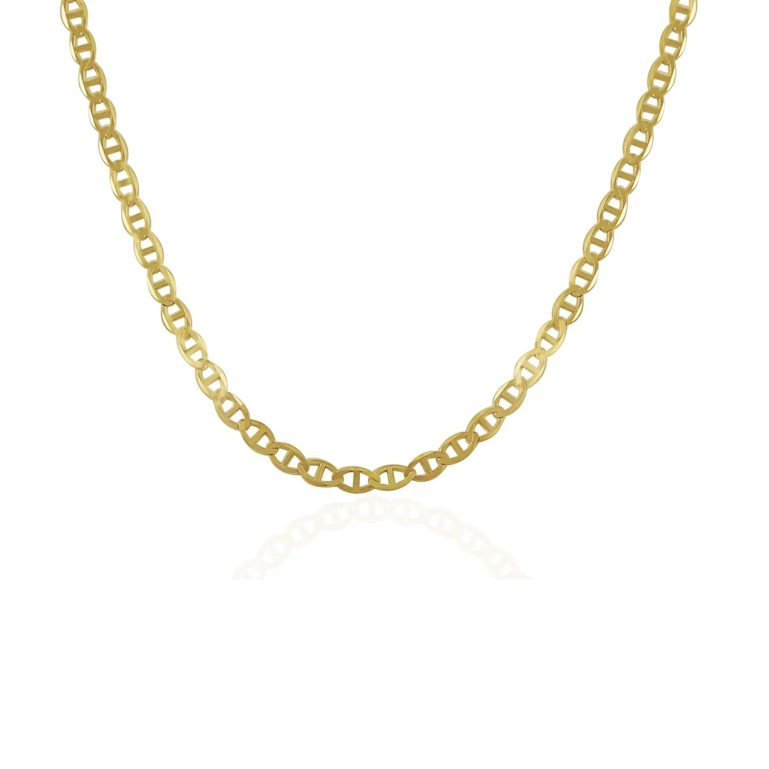 3.2mm 10k Yellow Gold Mariner Link Chain - Image 2
