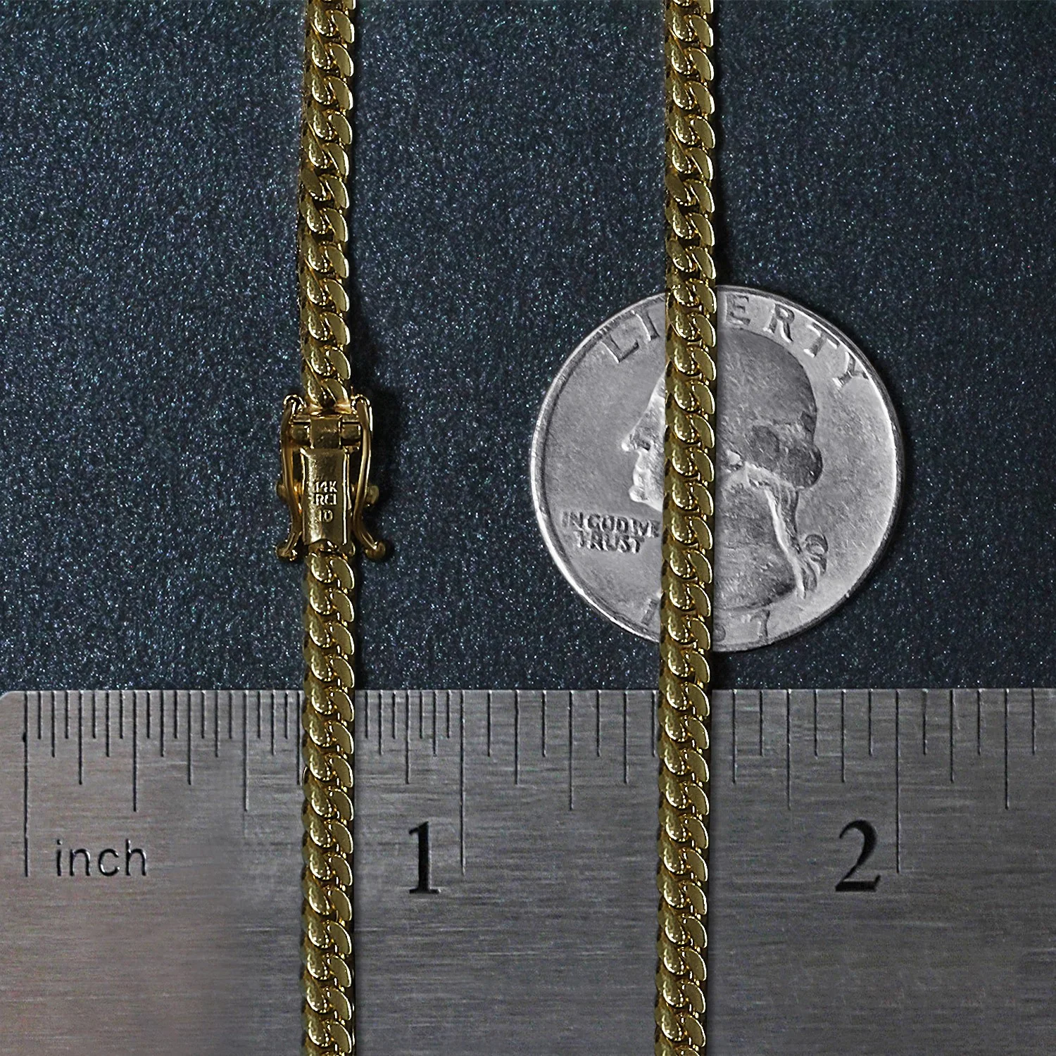 3.2mm 14k Yellow Gold Classic Solid Miami Cuban Chain - Image 19