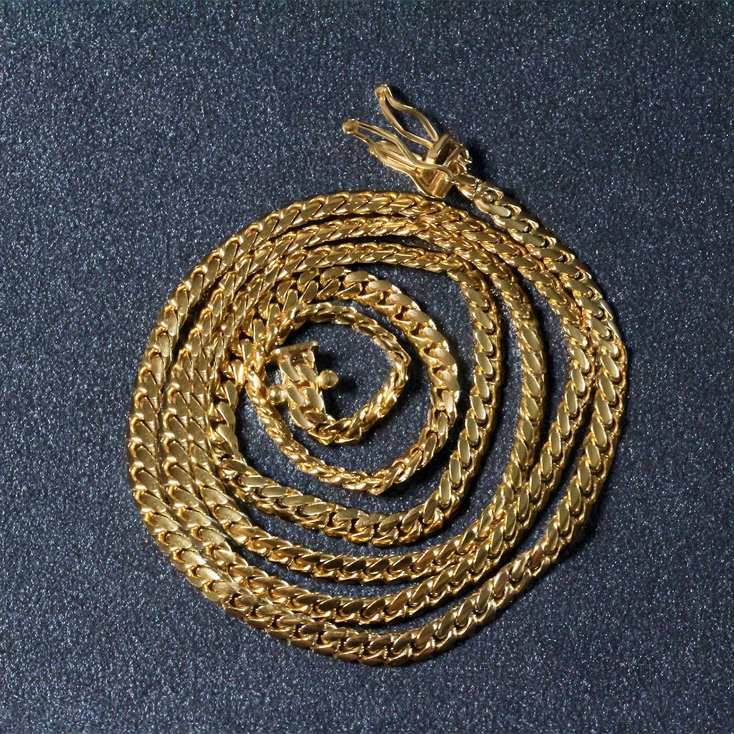 3.2mm 14k Yellow Gold Classic Solid Miami Cuban Chain - Image 22