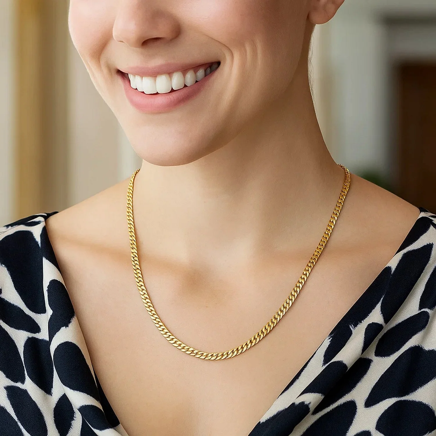 3.2mm 14k Yellow Gold Classic Solid Miami Cuban Chain - Image 23