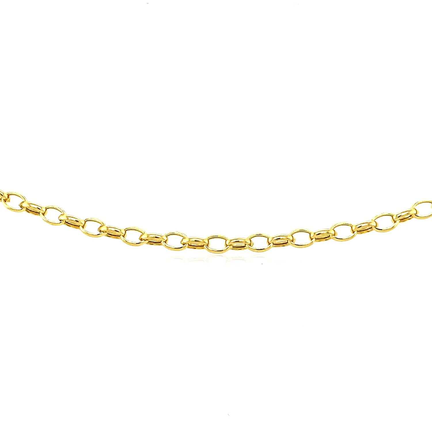 3.2mm 14k Yellow Gold Oval Rolo Bracelet - Image 2