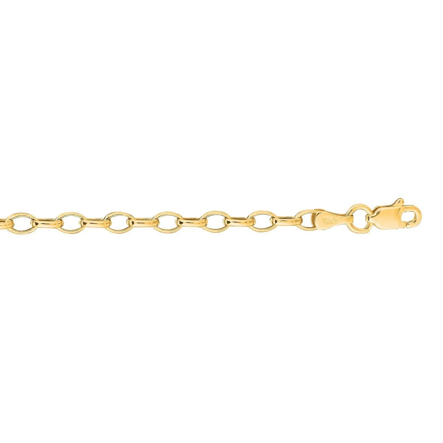 3.2mm 14k Yellow Gold Oval Rolo Chain - Image 7