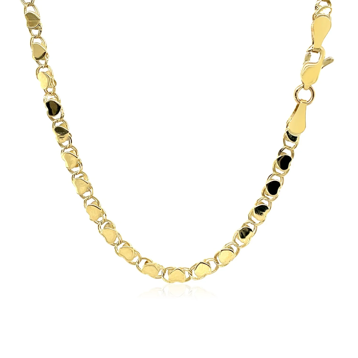 3.3mm 14k Yellow Gold Heart Chain - Image 17