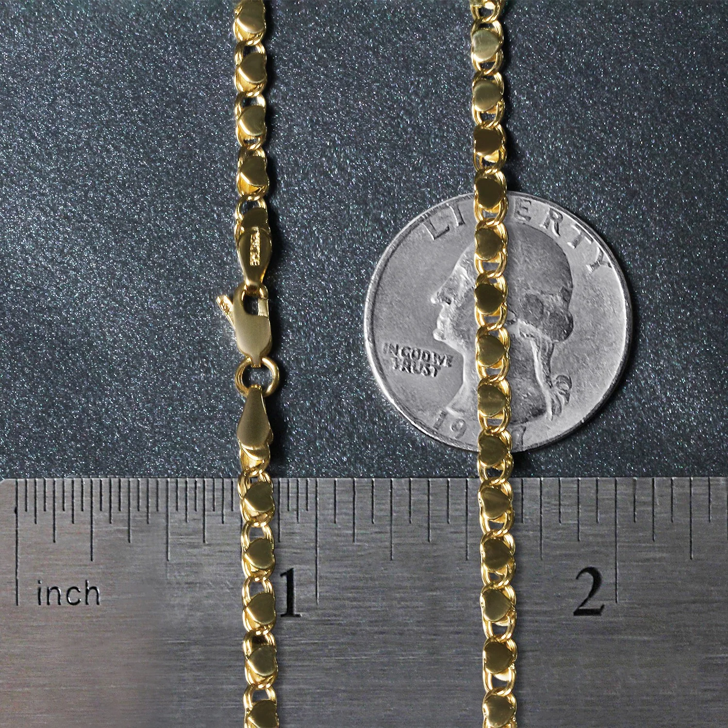 3.3mm 14k Yellow Gold Heart Chain - Image 25