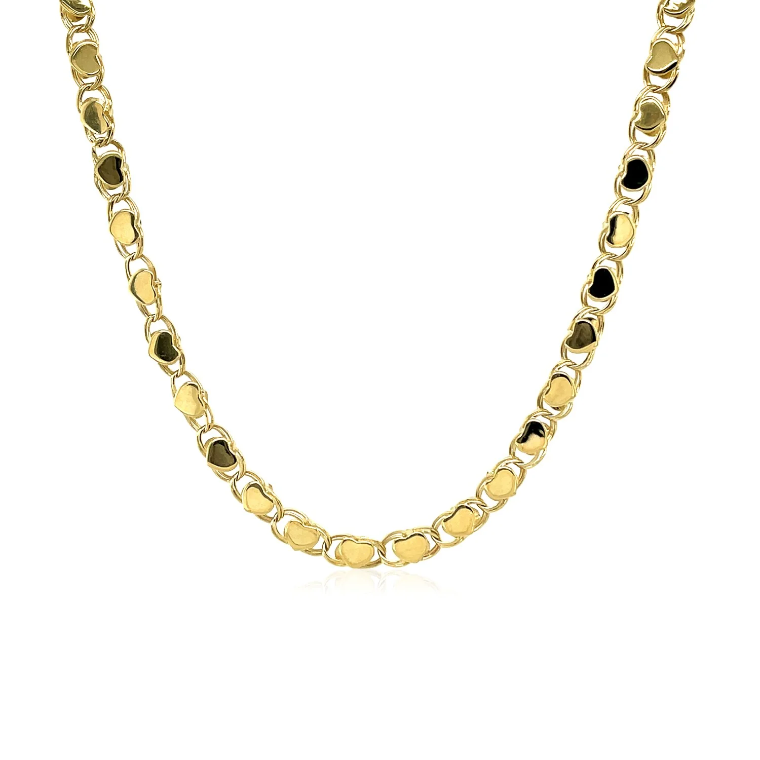 3.3mm 14k Yellow Gold Heart Chain - Image 9