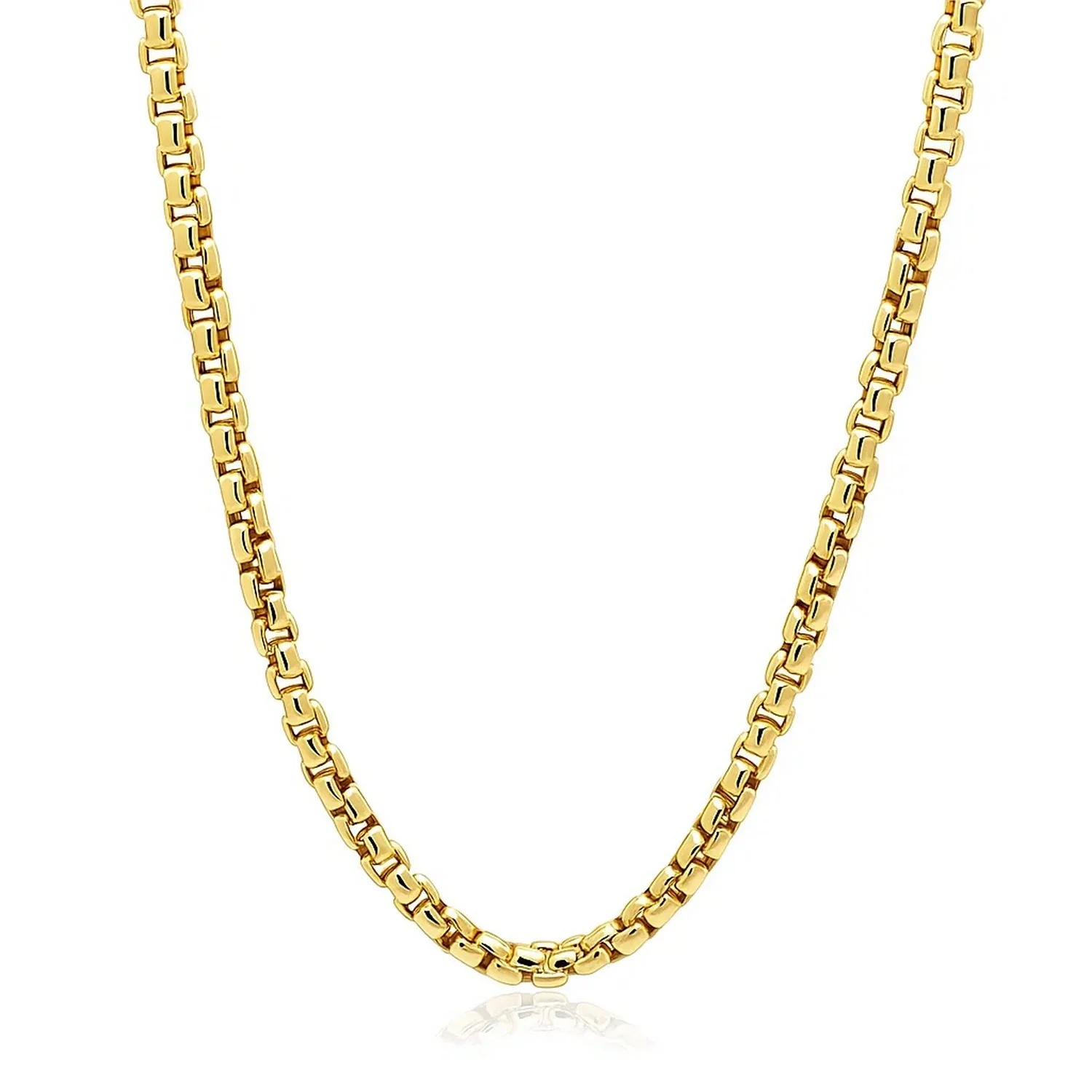 3.4mm 14k Yellow Gold Round Box Chain - Image 11
