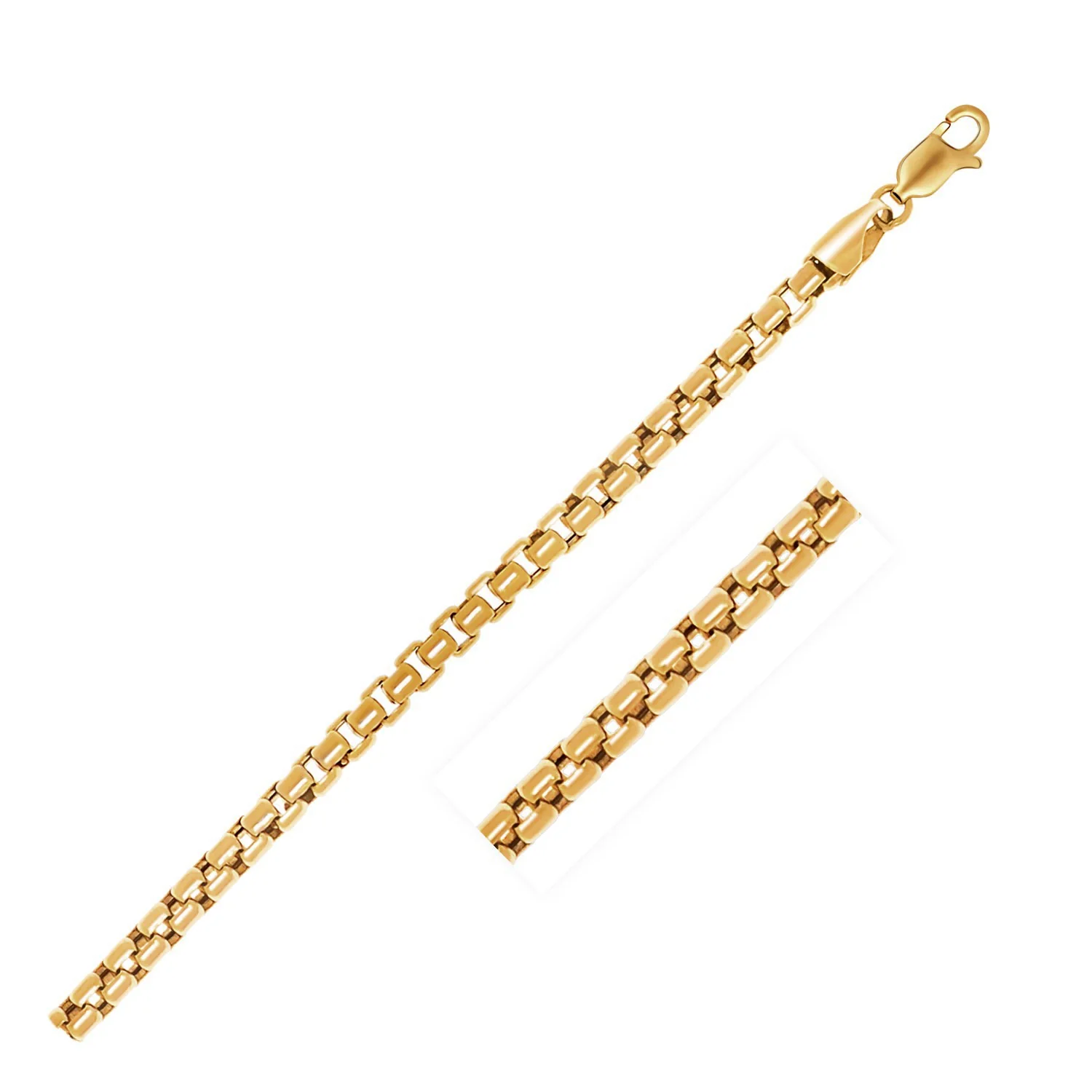 3.4mm 14k Yellow Gold Round Box Chain - Image 2