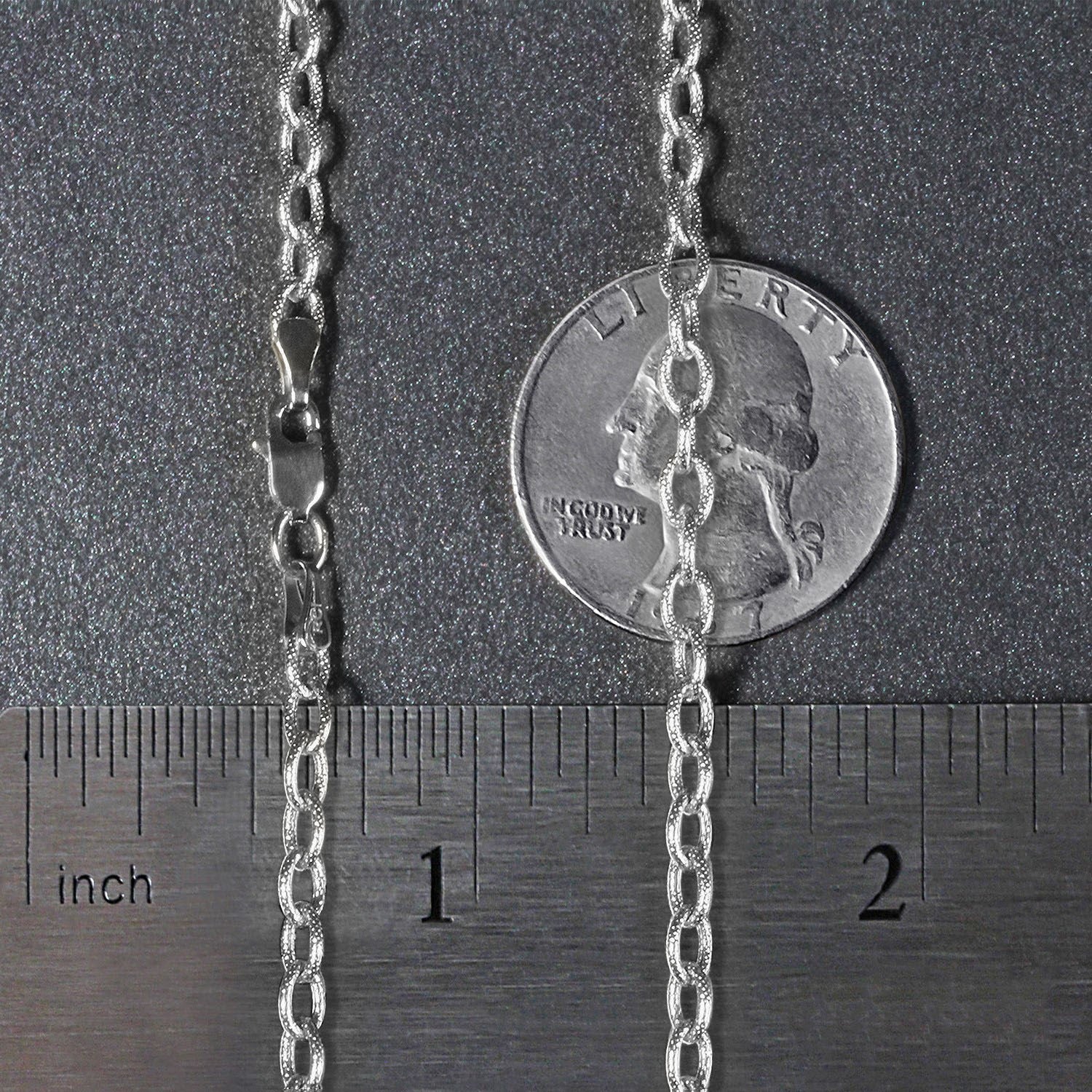 3.5mm 14k White Gold Pendant Chain with Textured Links - Image 16