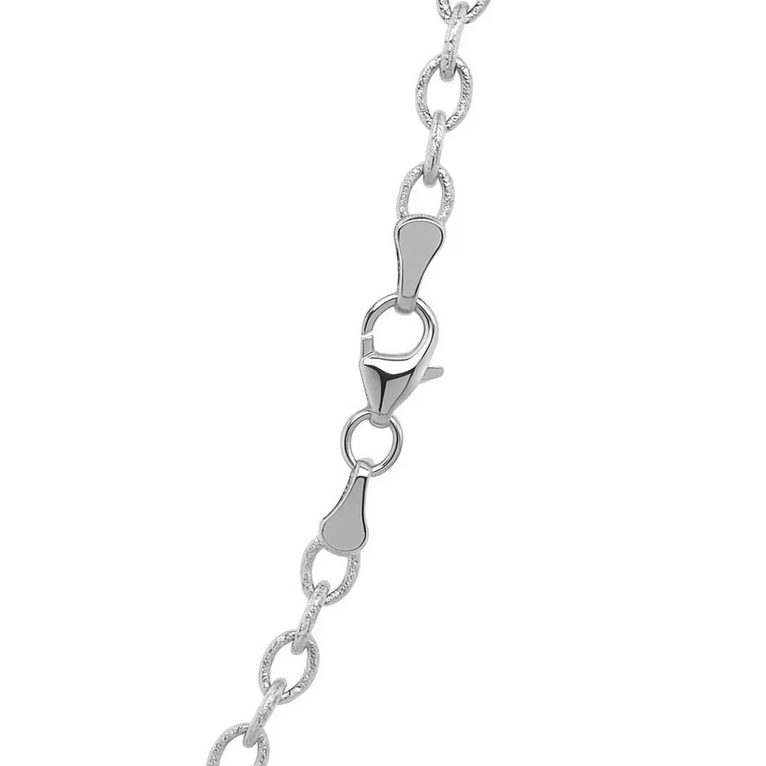 3.5mm 14k White Gold Pendant Chain with Textured Links - Image 8