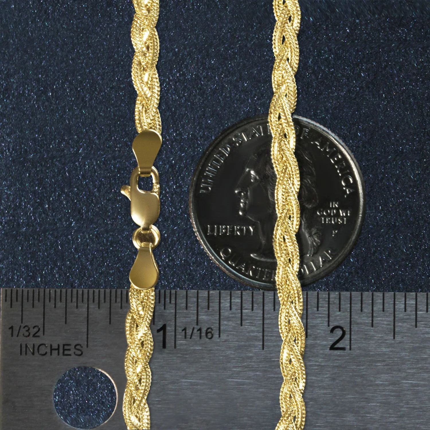 3.5mm 14k Yellow Gold Braided Bracelet - Image 7
