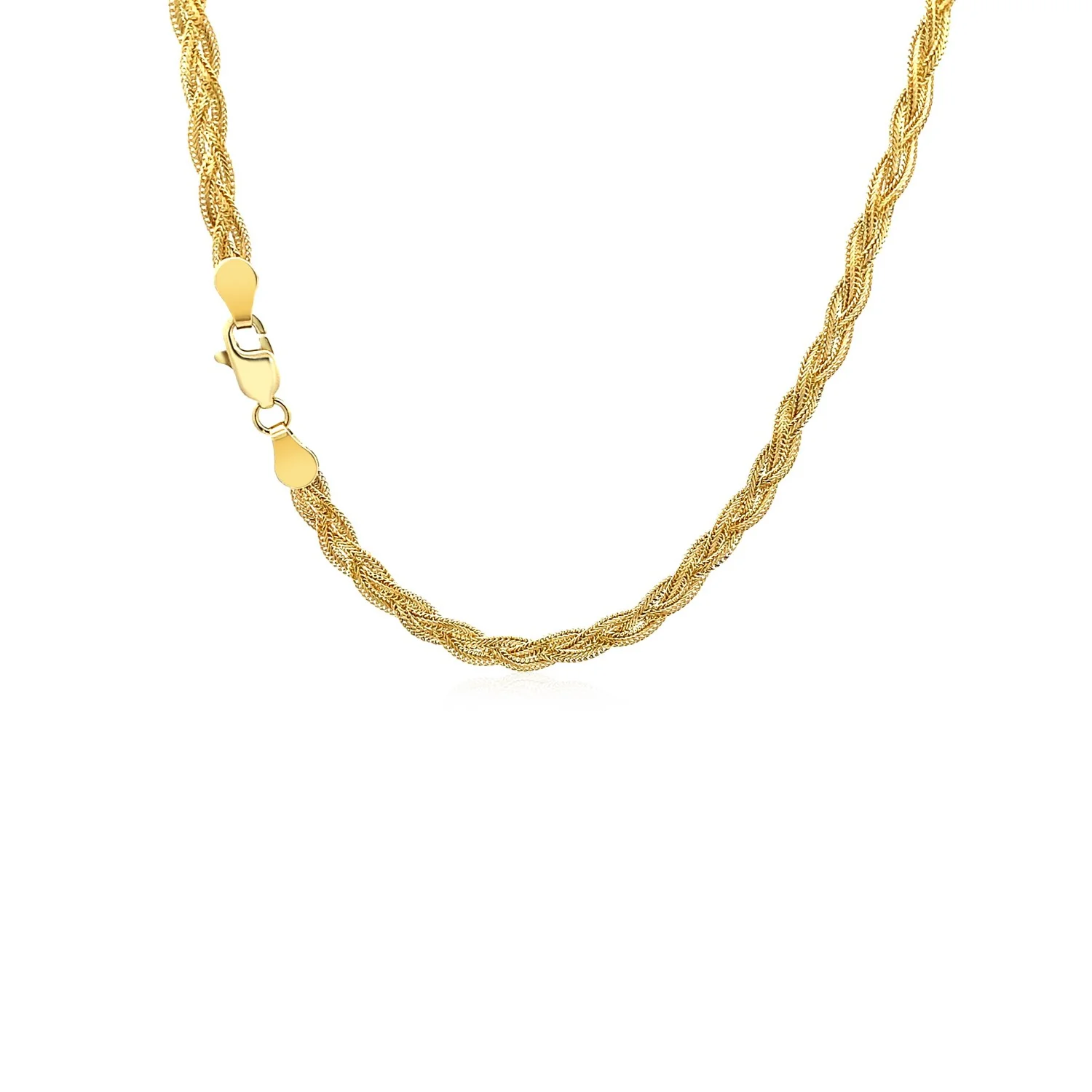 3.5mm 14k Yellow Gold Braided Chain - Image 13
