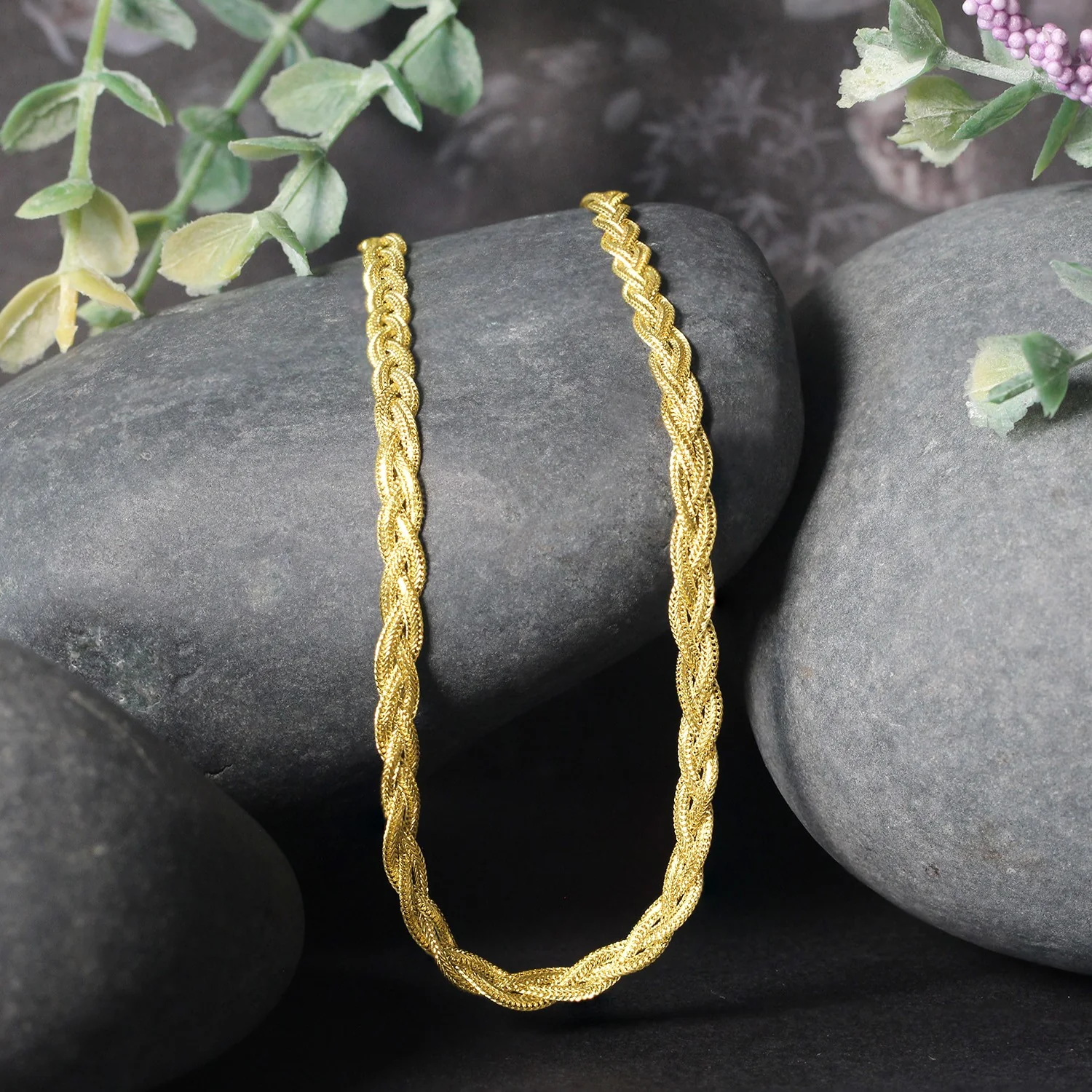 3.5mm 14k Yellow Gold Braided Chain - Image 15