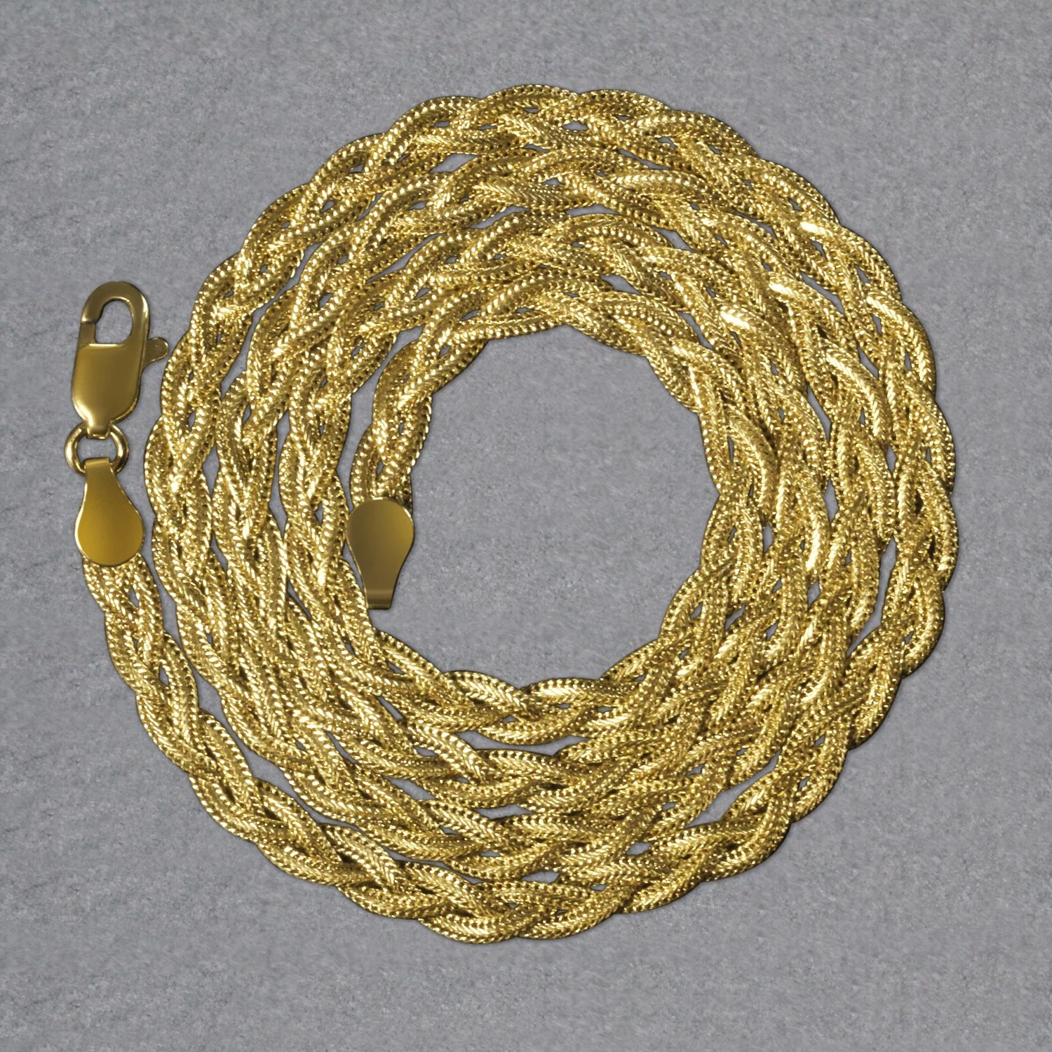 3.5mm 14k Yellow Gold Braided Chain - Image 26
