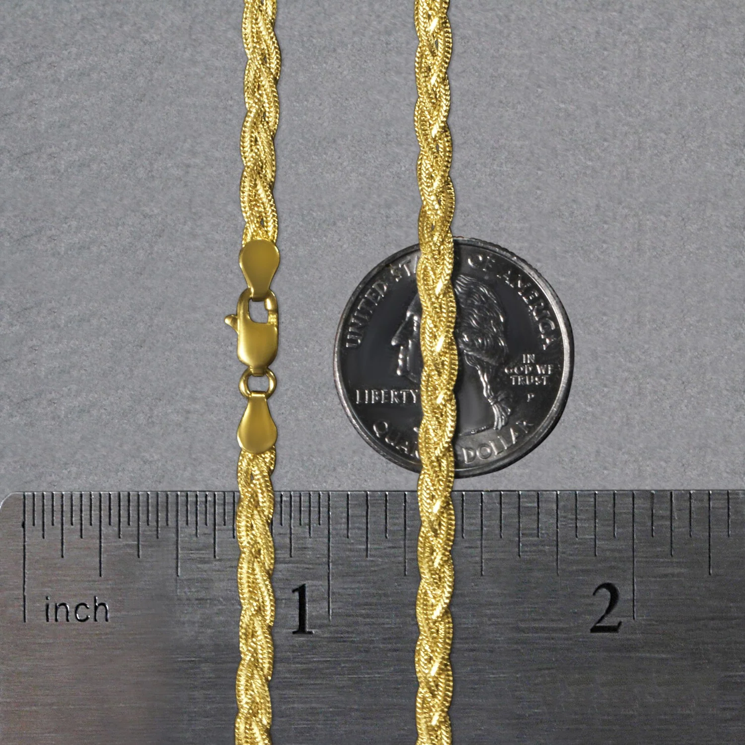 3.5mm 14k Yellow Gold Braided Chain - Image 27