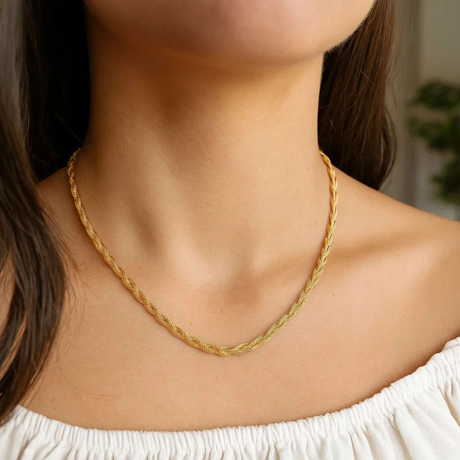 3.5mm 14k Yellow Gold Braided Chain - Image 31