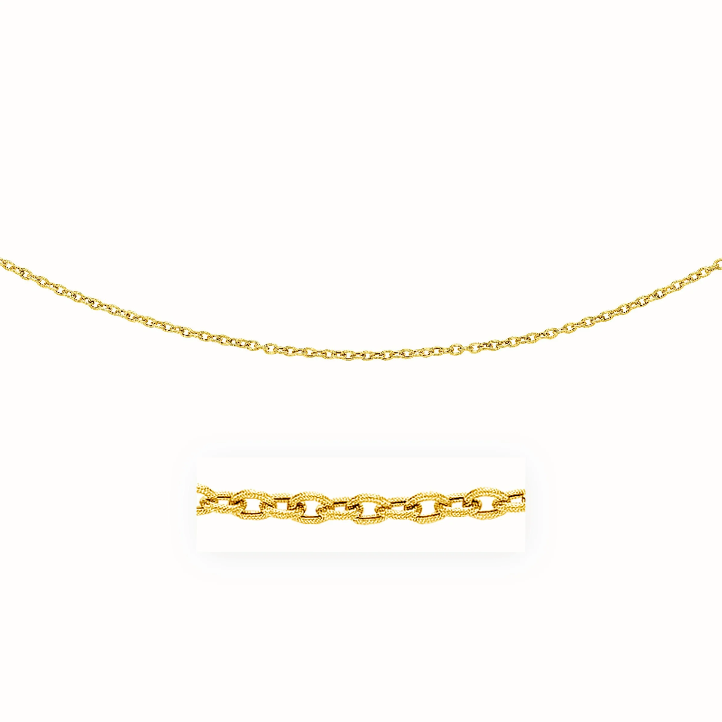 3.5mm 14k Yellow Gold Pendant Chain with Textured Links - Image 4
