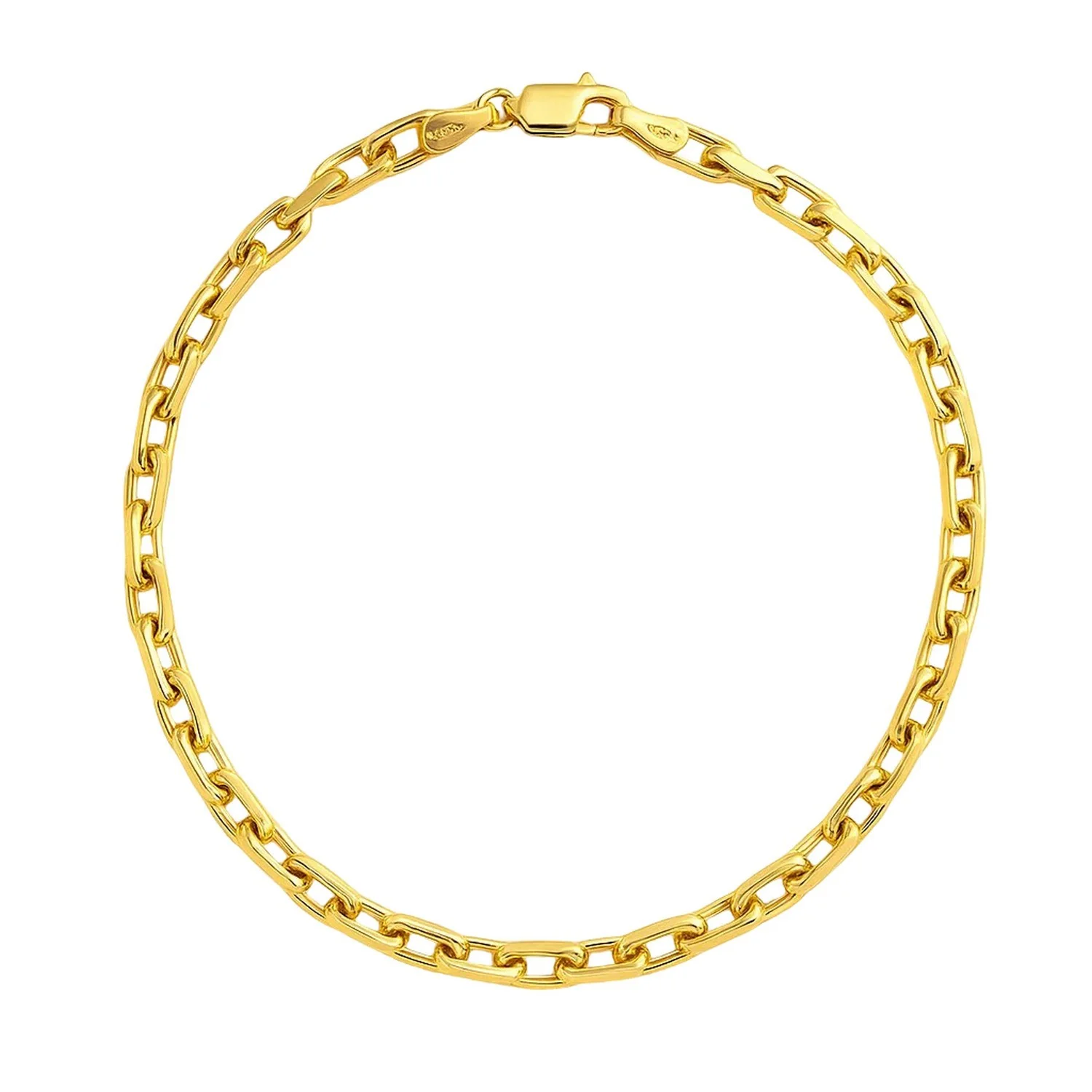 3.6mm 14k Yellow Gold French Cable Chain Bracelet - Image 2