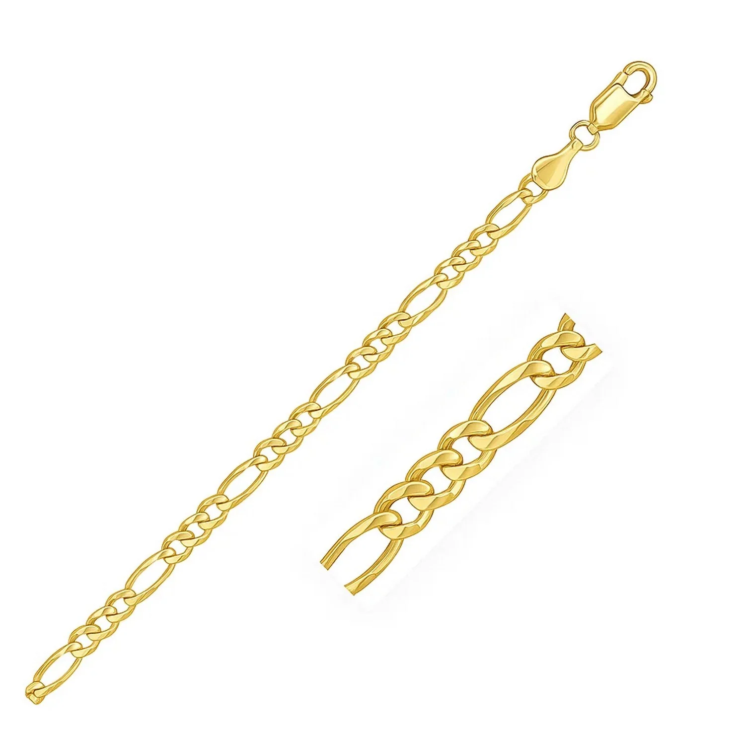 3.8mm 14k Yellow Gold Solid Figaro Chain - Image 2
