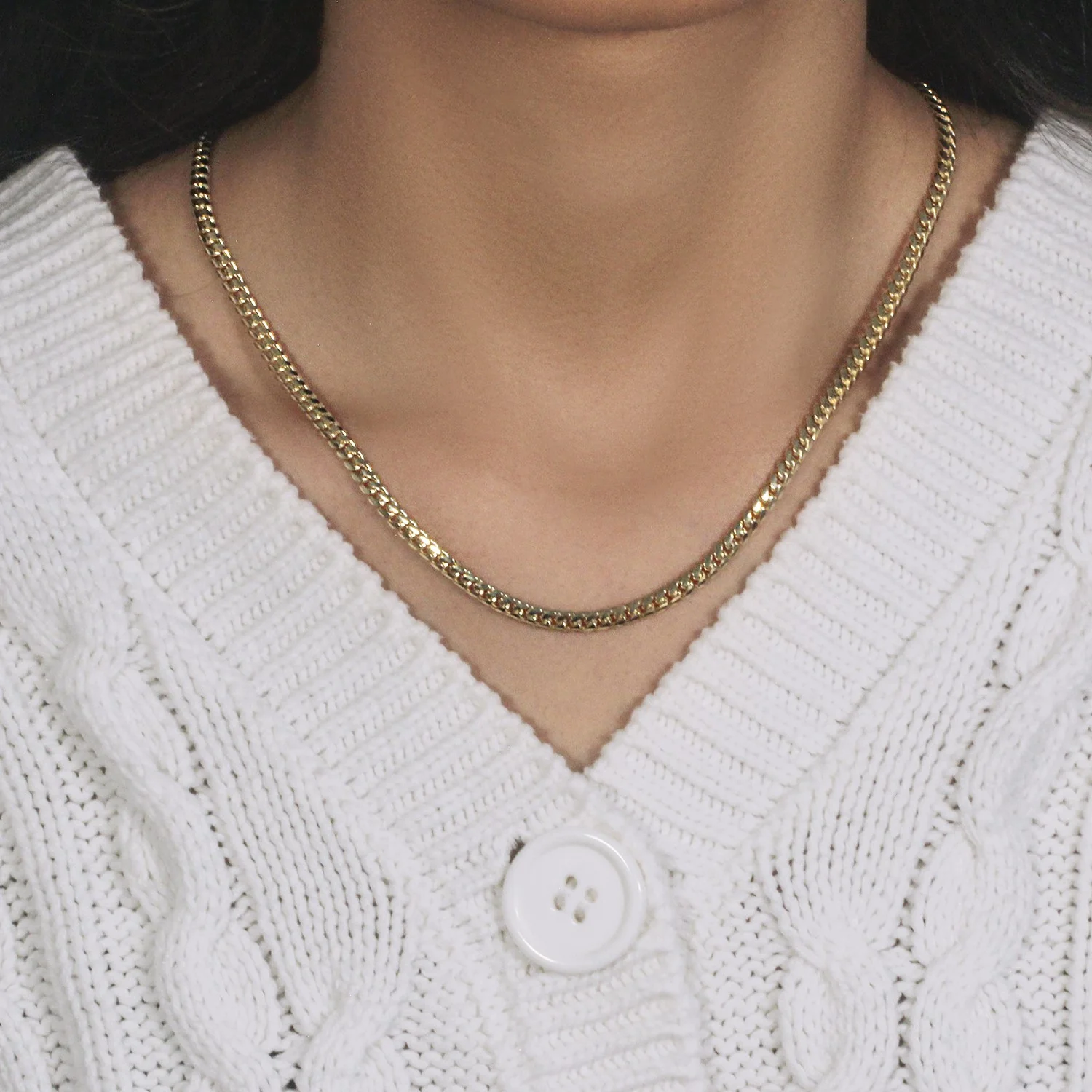 3.9mm 10k Yellow Gold Classic Miami Cuban Solid Chain - Image 9