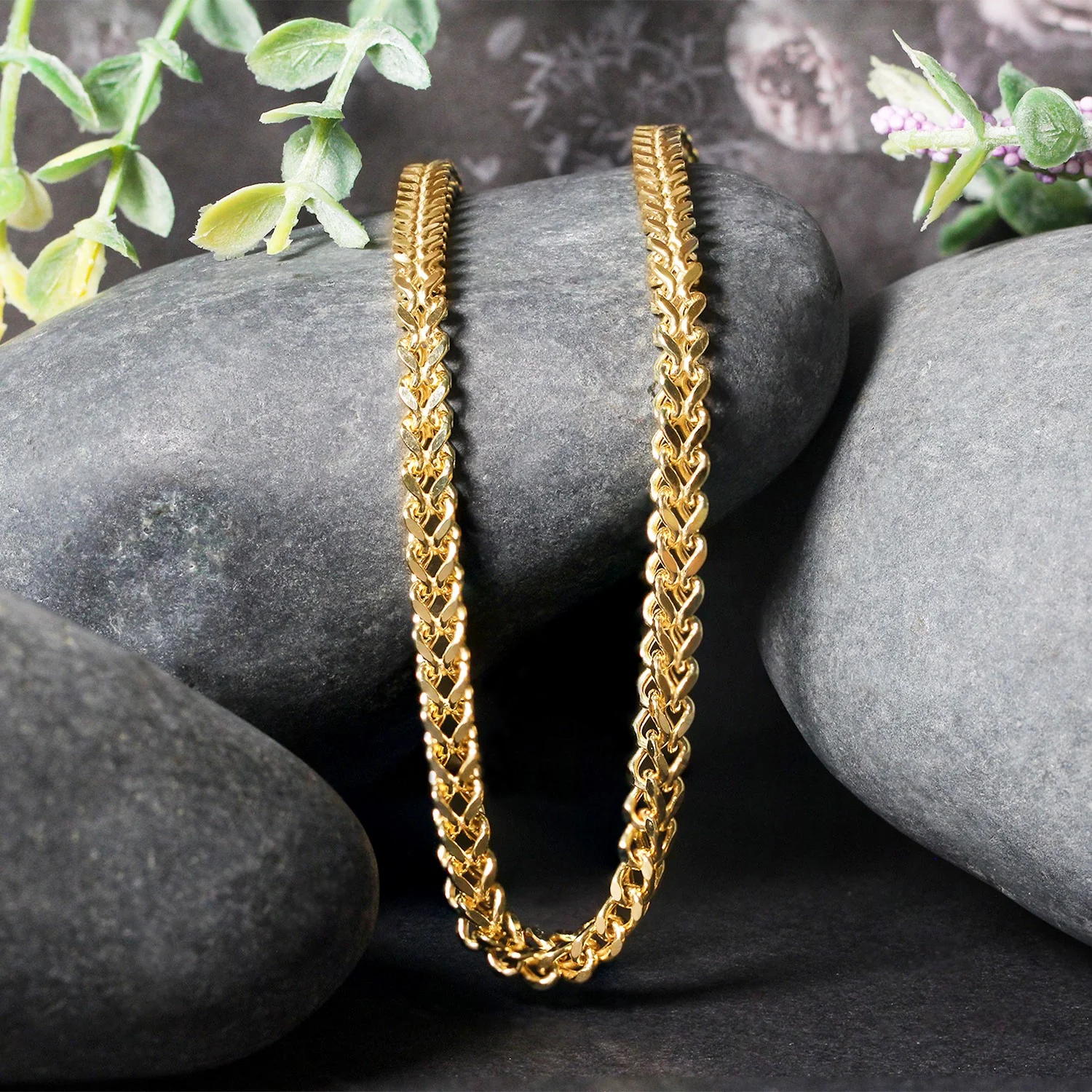 3.9mm 14k Yellow Gold Square Franco Chain - Image 2