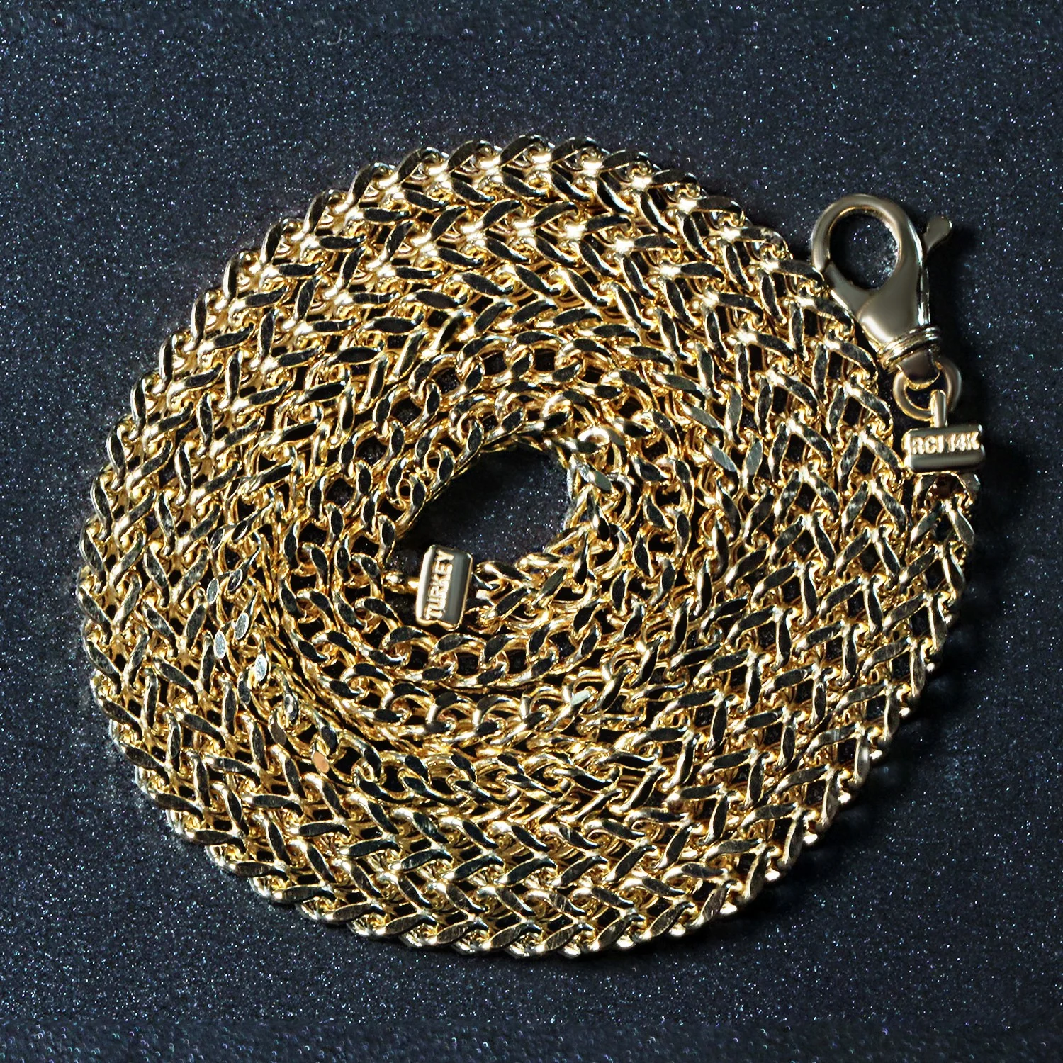 3.9mm 14k Yellow Gold Square Franco Chain - Image 4