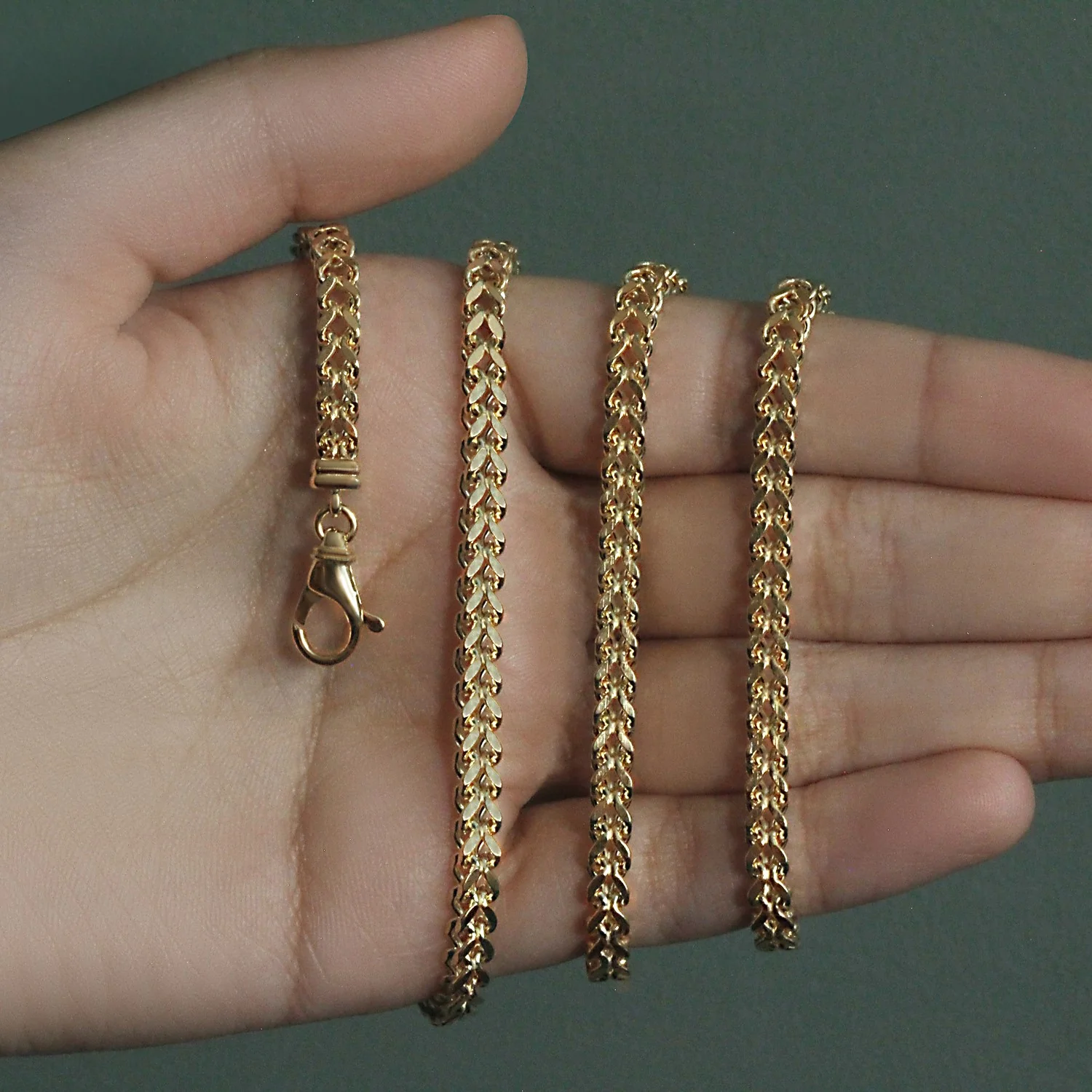 3.9mm 14k Yellow Gold Square Franco Chain - Image 6