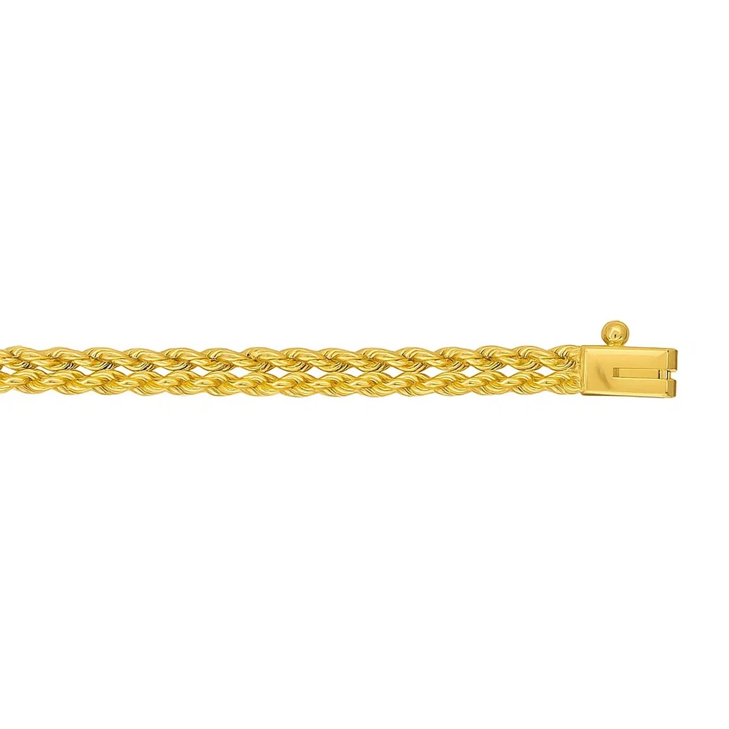 4.0 mm 14k Yellow Gold Two Row Rope Bracelet - Image 2