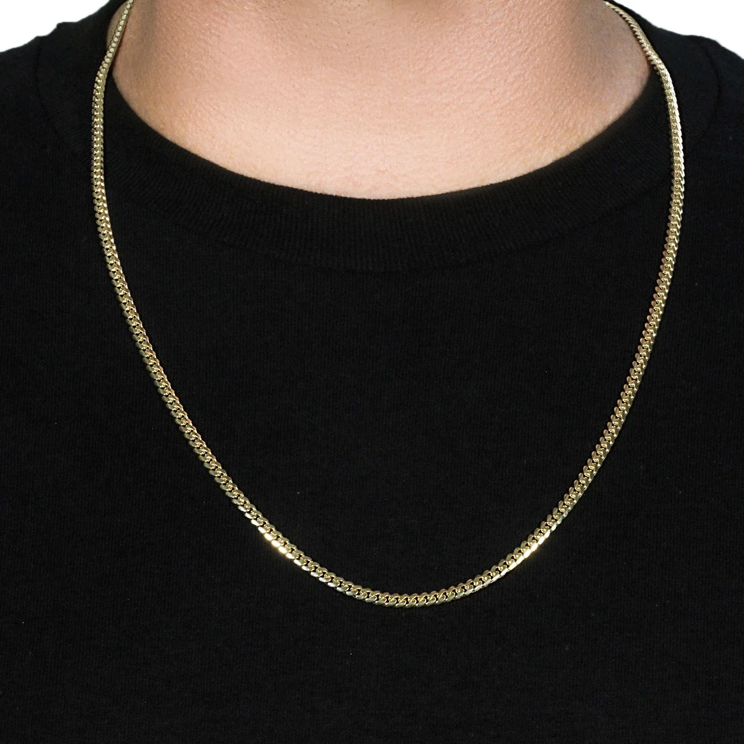 4.0mm 14k Yellow Gold Classic Solid Miami Cuban Chain - Image 7