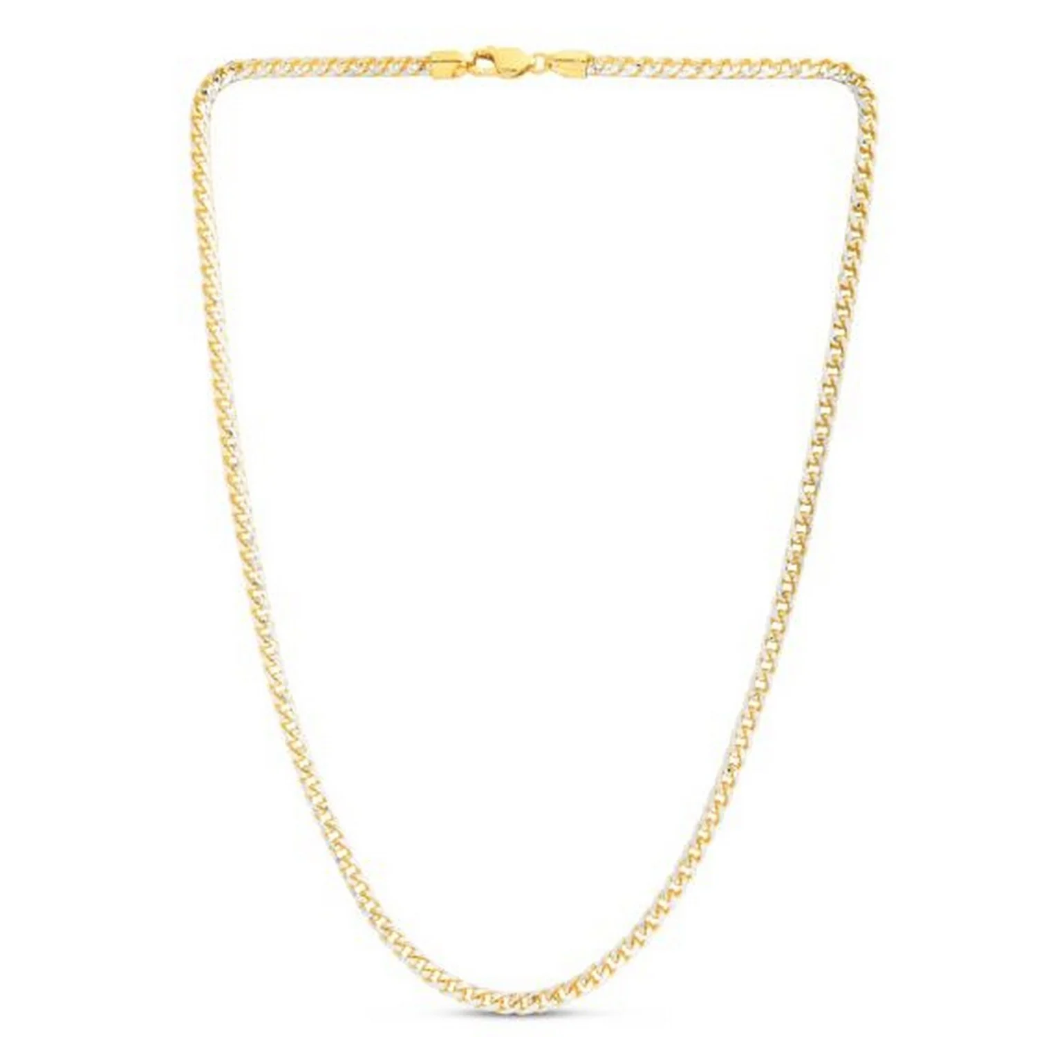 4.0mm 14k Yellow Gold Round Pave Franco Chain - Image 11