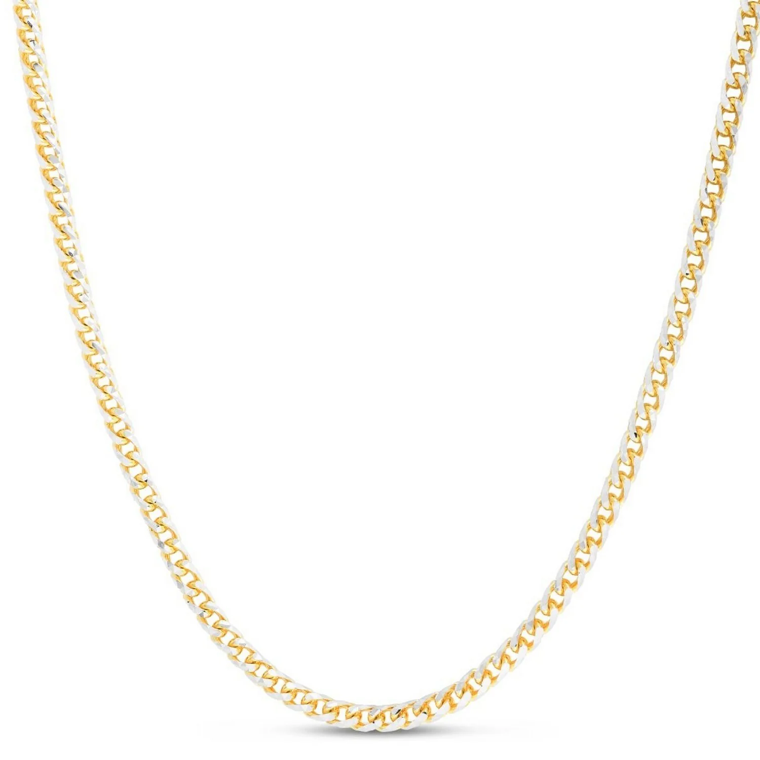 4.0mm 14k Yellow Gold Round Pave Franco Chain - Image 4