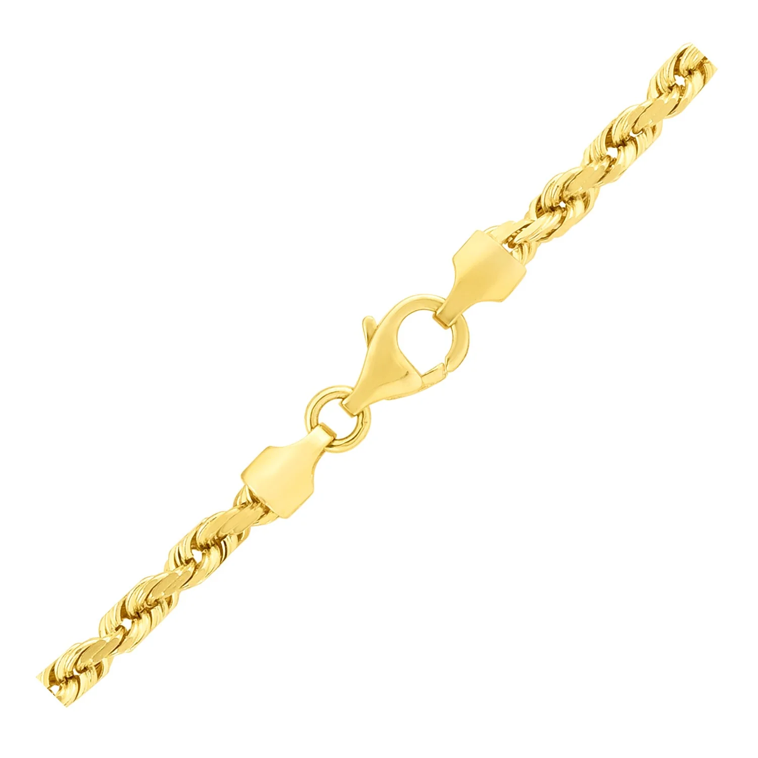 4.0mm 14k Yellow Gold Solid Diamond Cut Rope Chain - Image 14