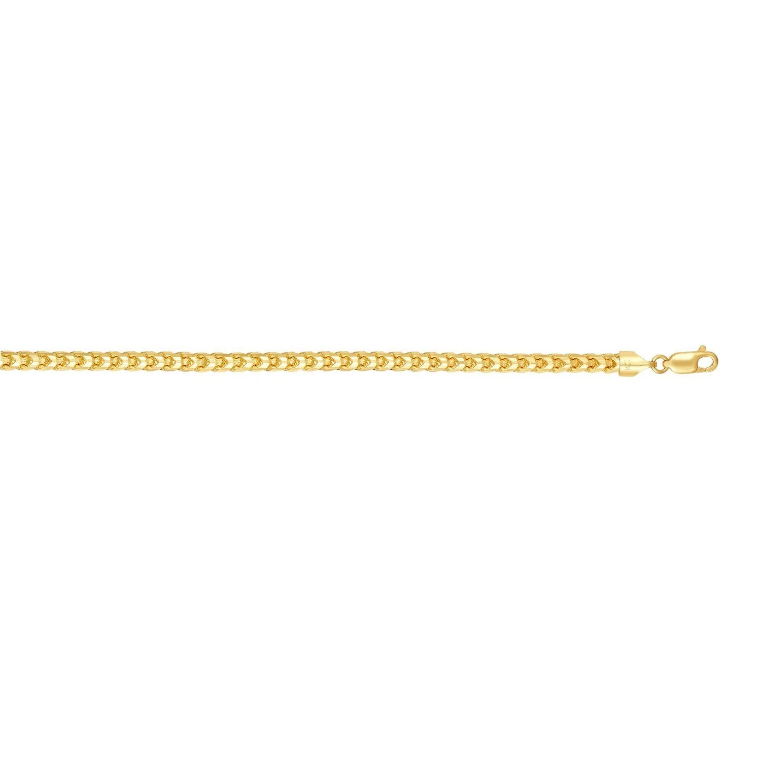 4.0mm 14k Yellow Gold Solid Diamond Cut Round Franco Bracelet - Image 2