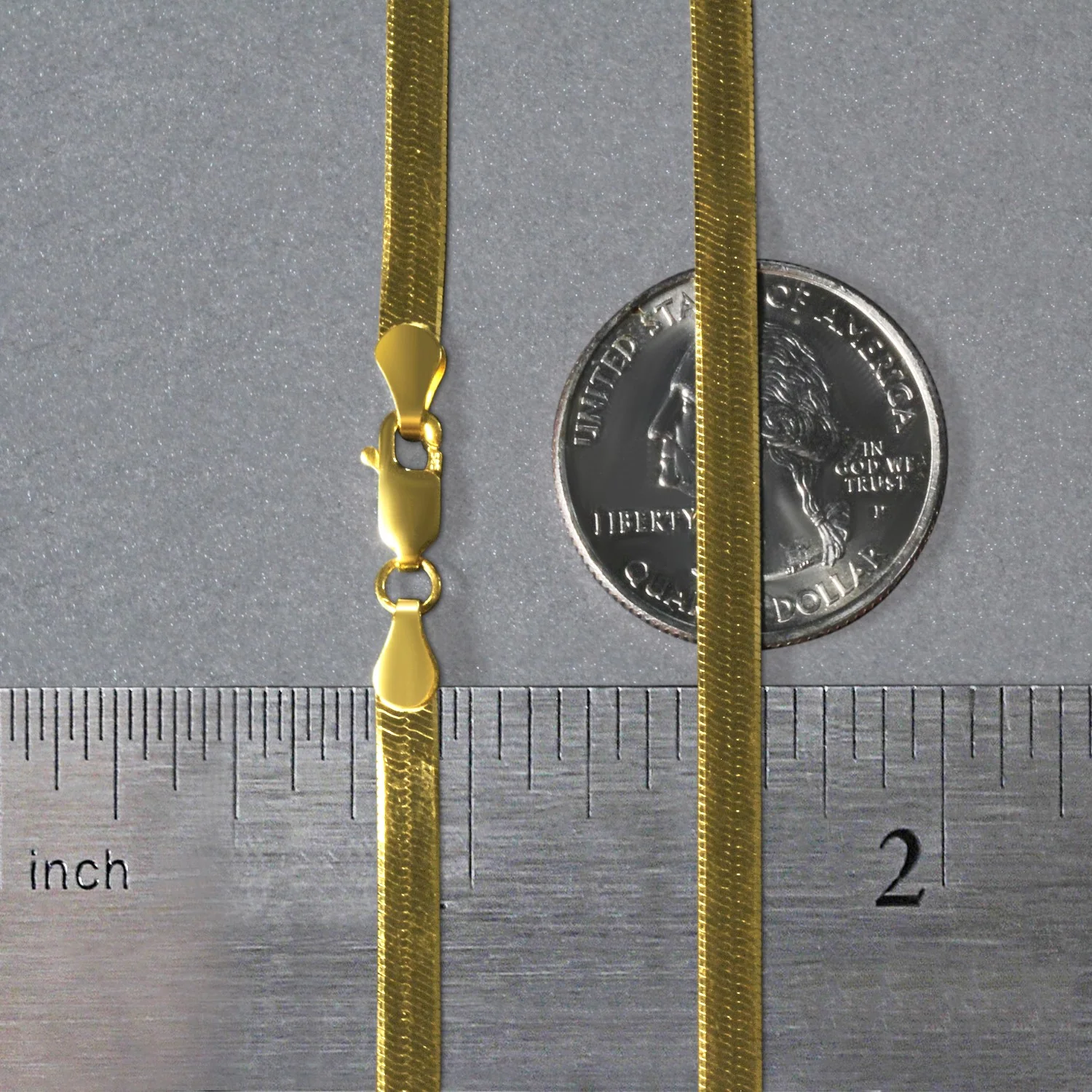 4.0mm 14k Yellow Gold Super Flex Herringbone Chain - Image 6