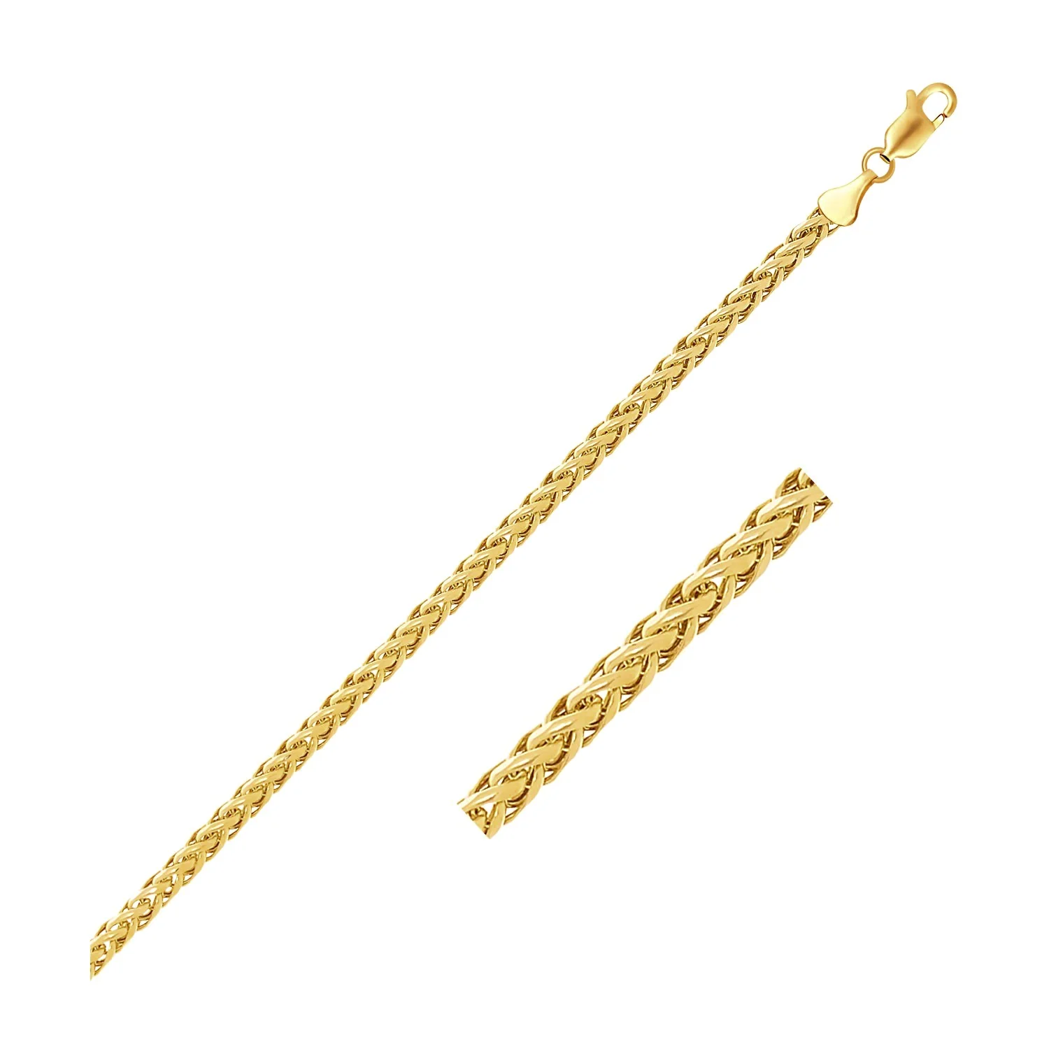 4.1mm 14k Yellow Gold Diamond Cut Round Franco Chain - Image 11
