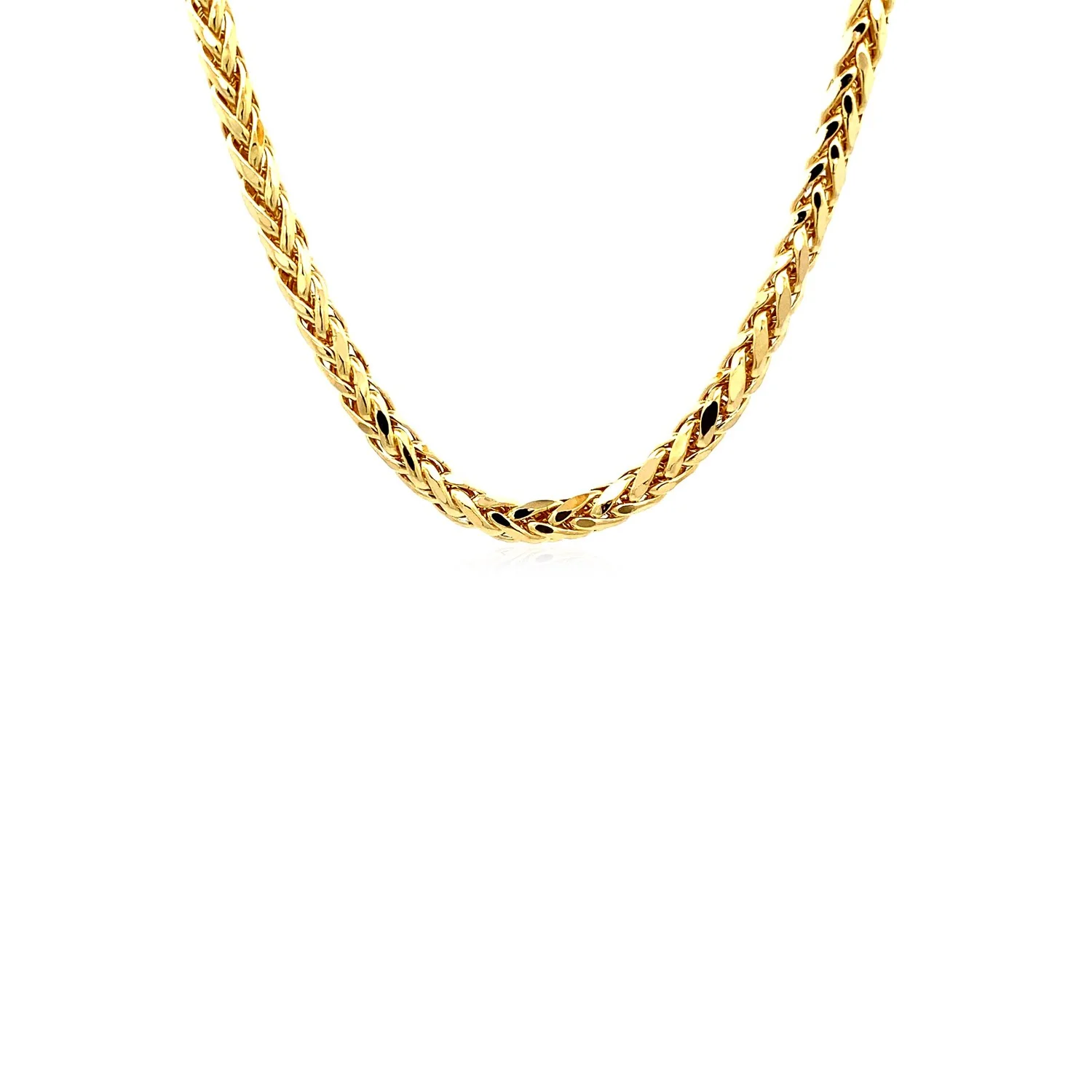 4.1mm 14k Yellow Gold Diamond Cut Round Franco Chain - Image 14