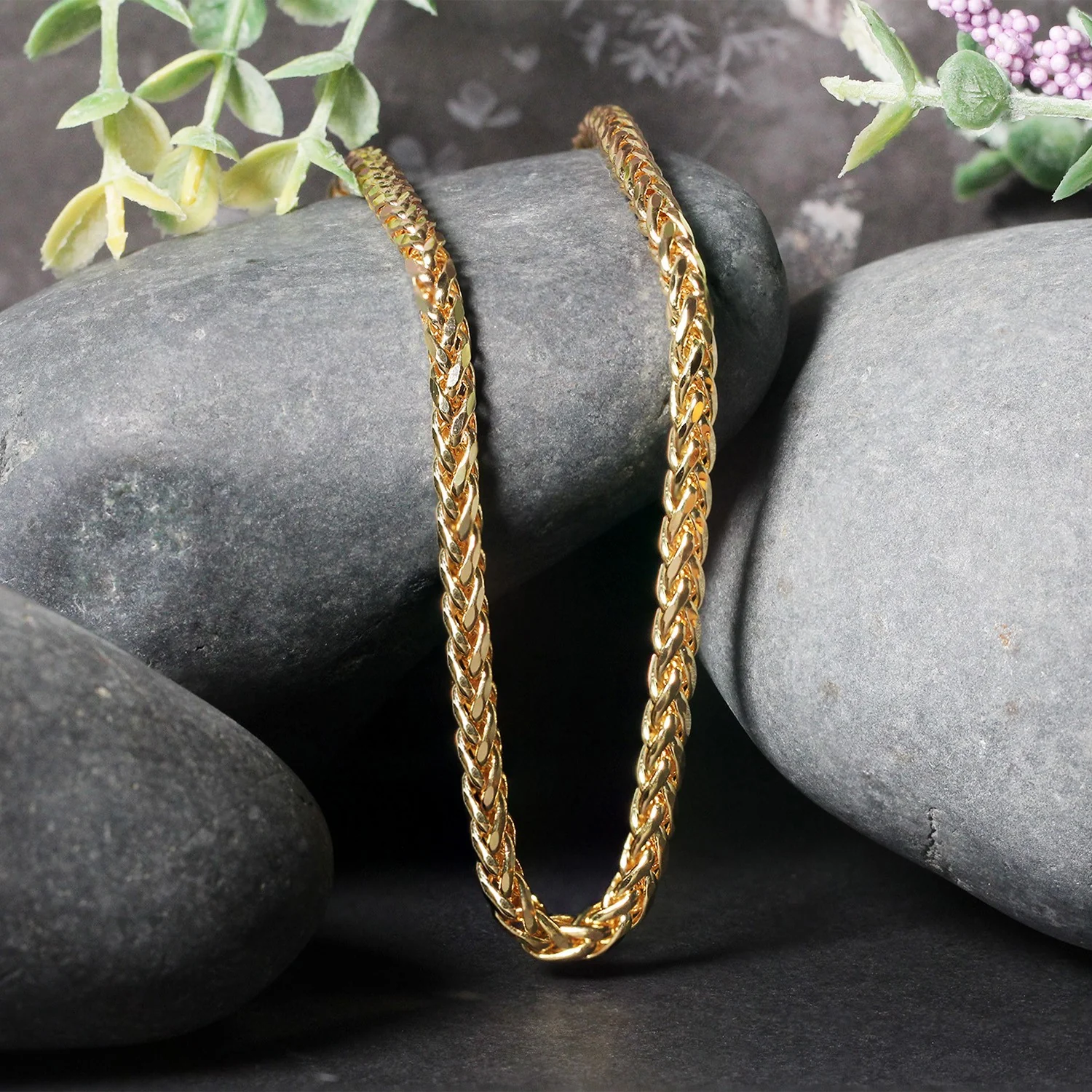 4.1mm 14k Yellow Gold Diamond Cut Round Franco Chain - Image 18