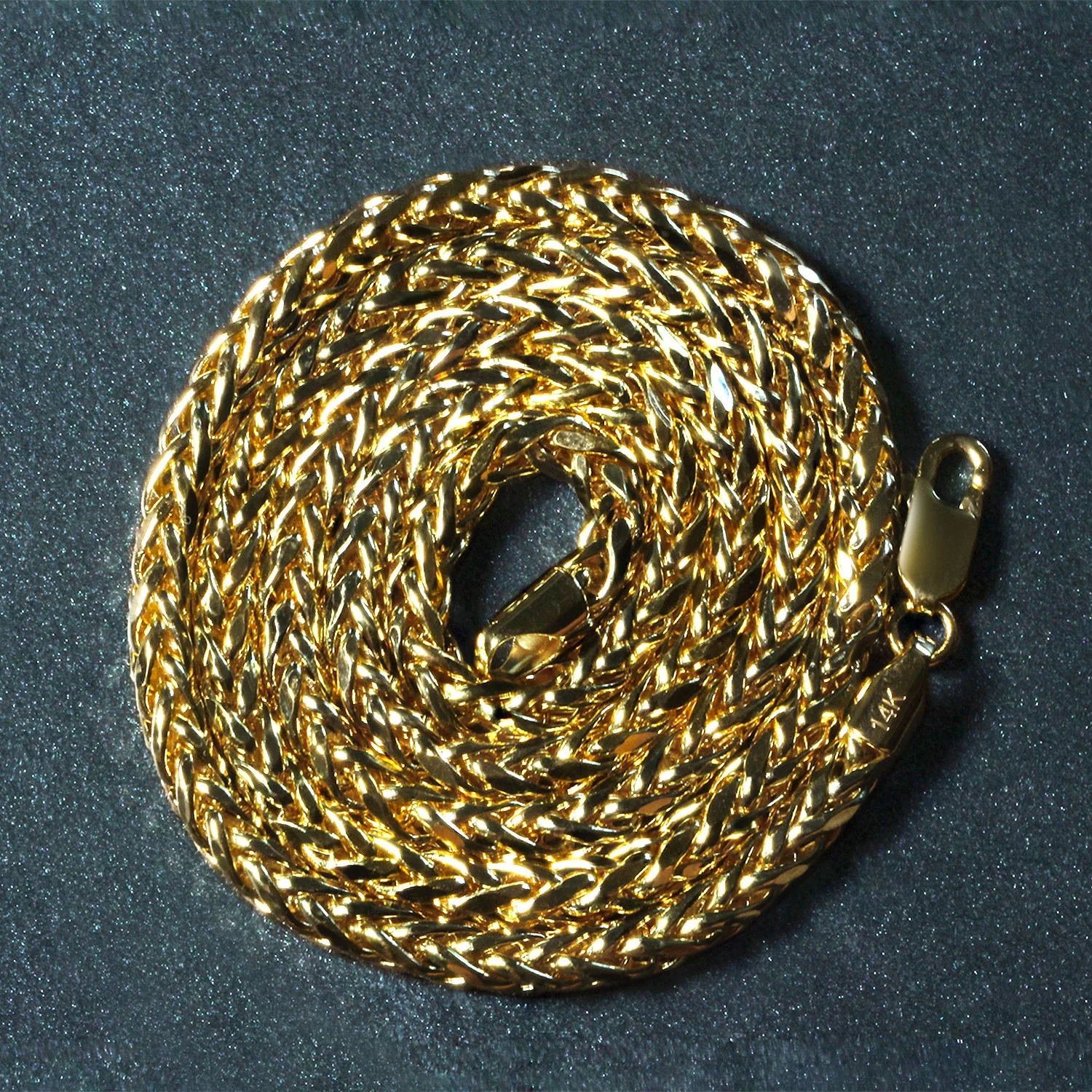 4.1mm 14k Yellow Gold Diamond Cut Round Franco Chain - Image 25