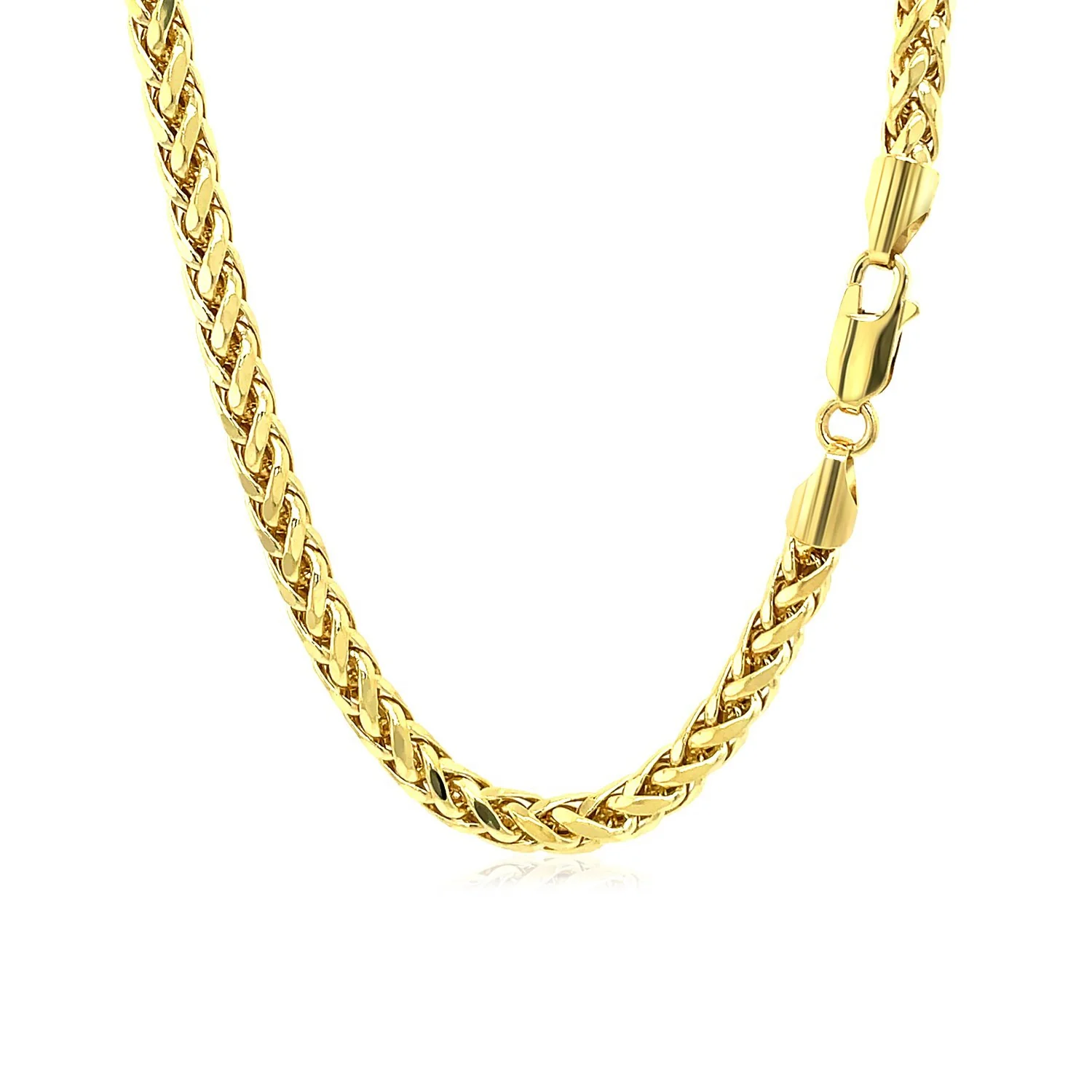 4.1mm 14k Yellow Gold Diamond Cut Round Franco Chain - Image 7